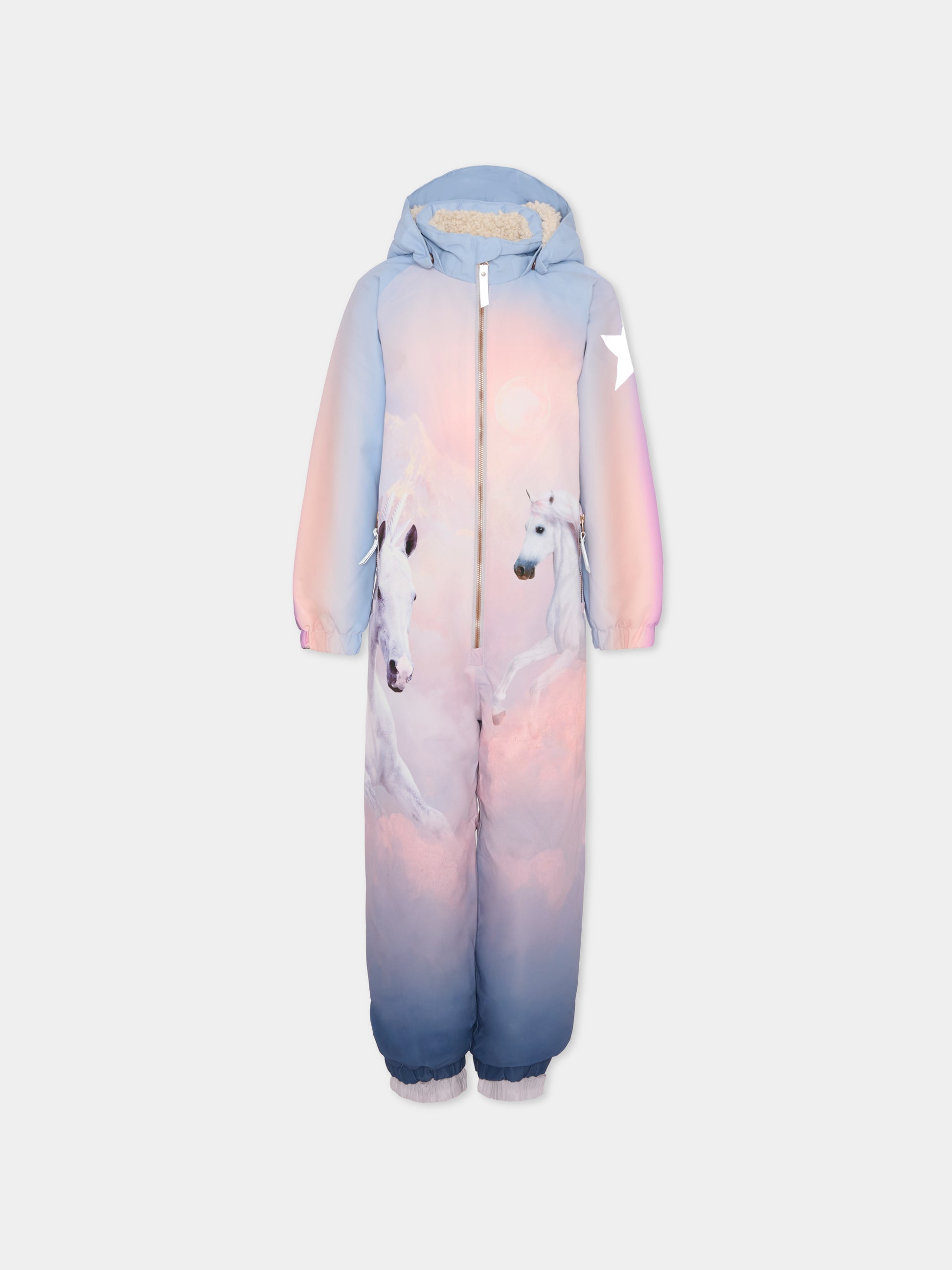 Tuta da neve Polar multicolor per bambina con unicorno,Molo,5W25N202 4949