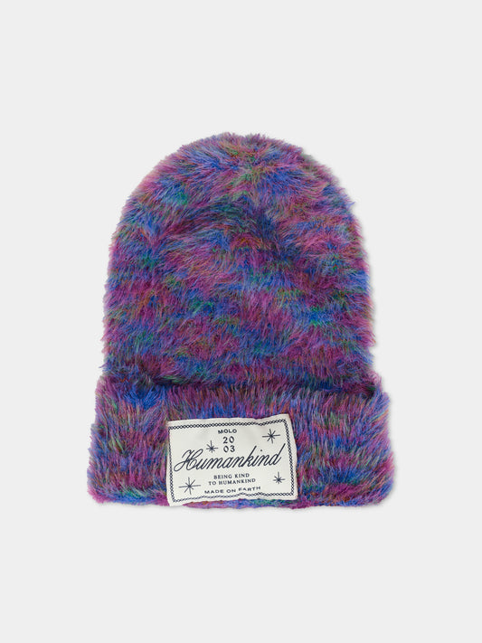 Berretto Kaia viola per bambina con patch,Molo,7W25S307 5577