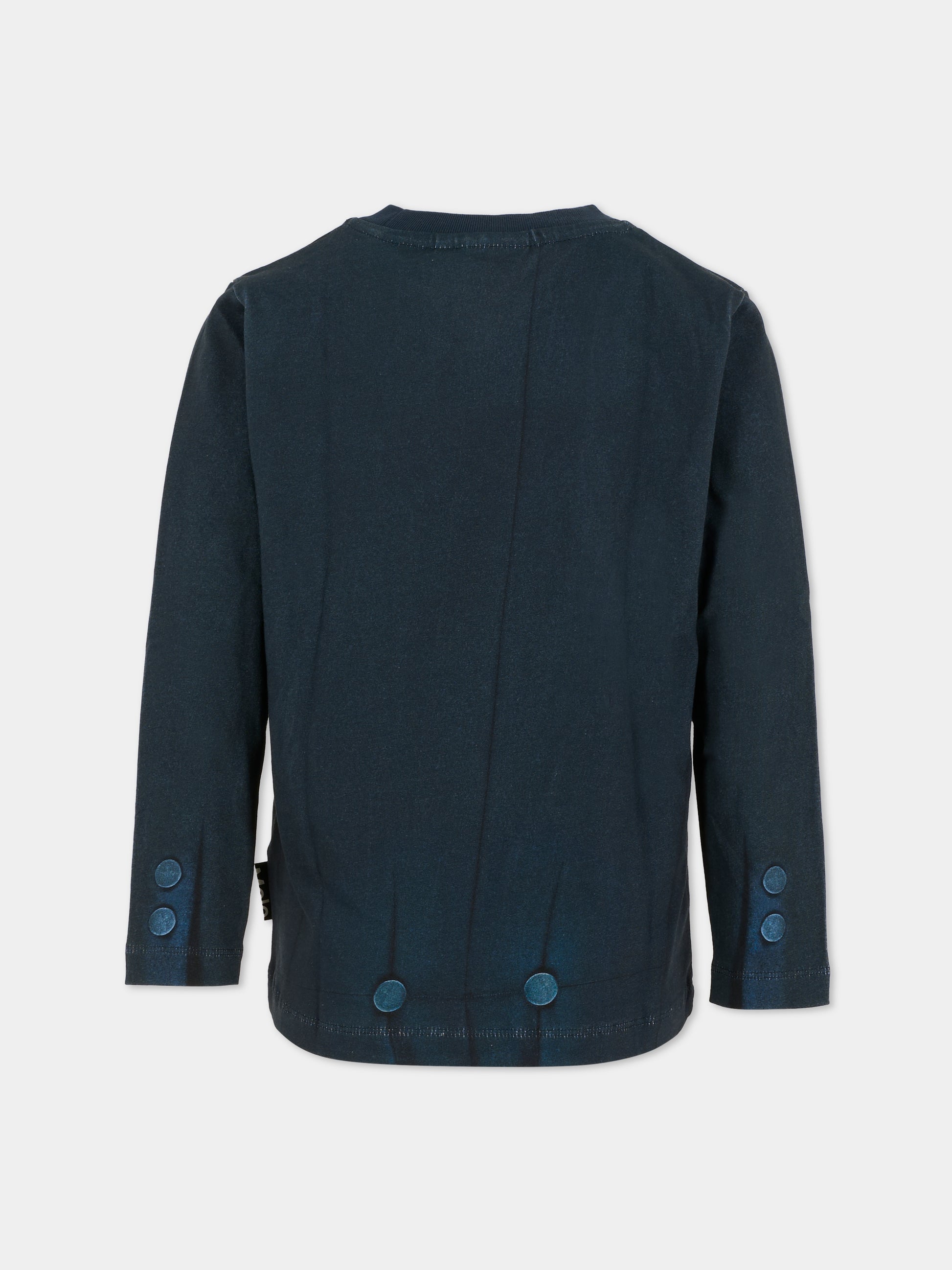 T-shirt Reif blu per bambino con stampa smoking,Molo,1W25A403 9764