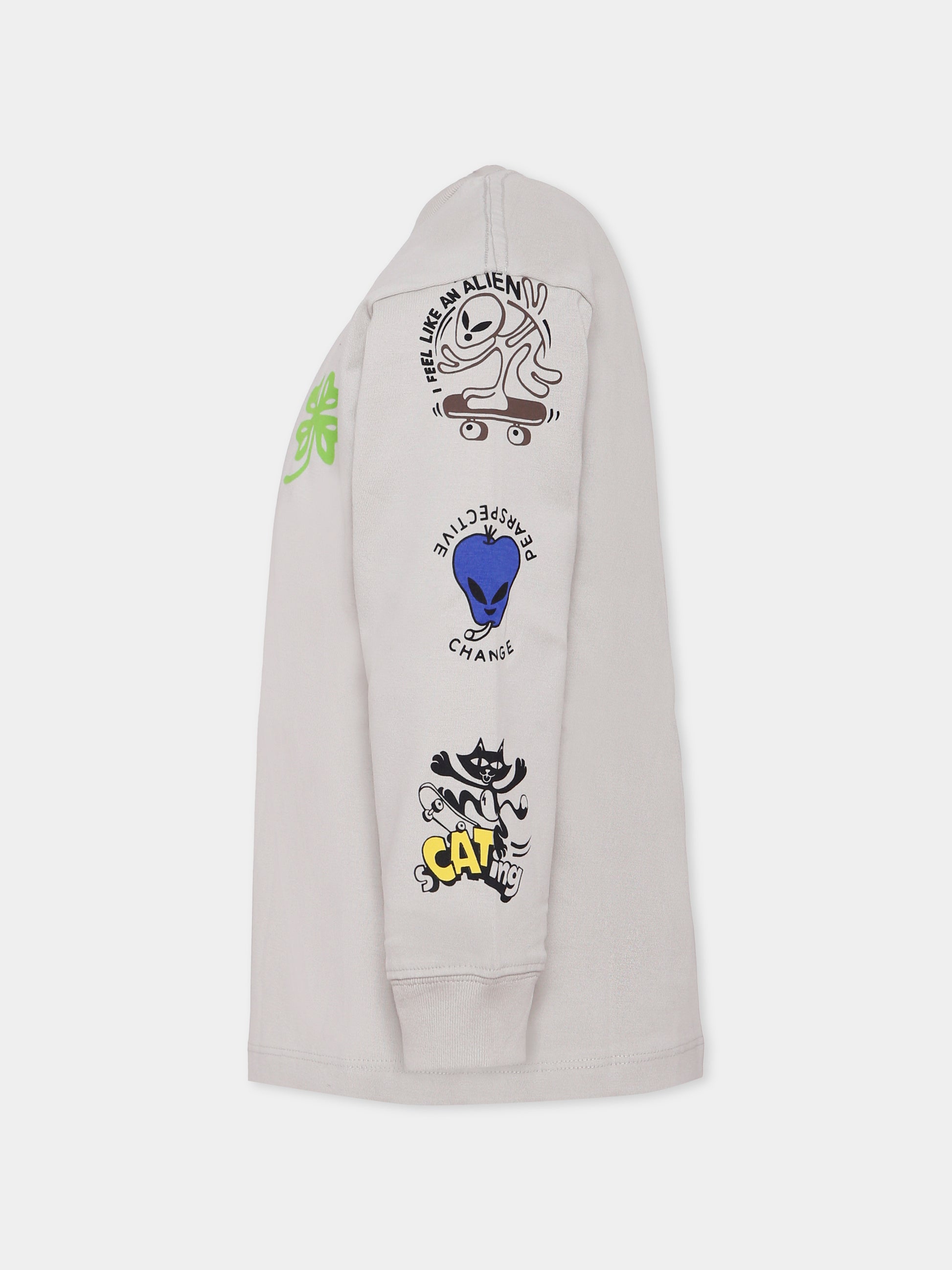 T-shirt Rube grigia per bambino con disegni,Molo,1W25A408 9734