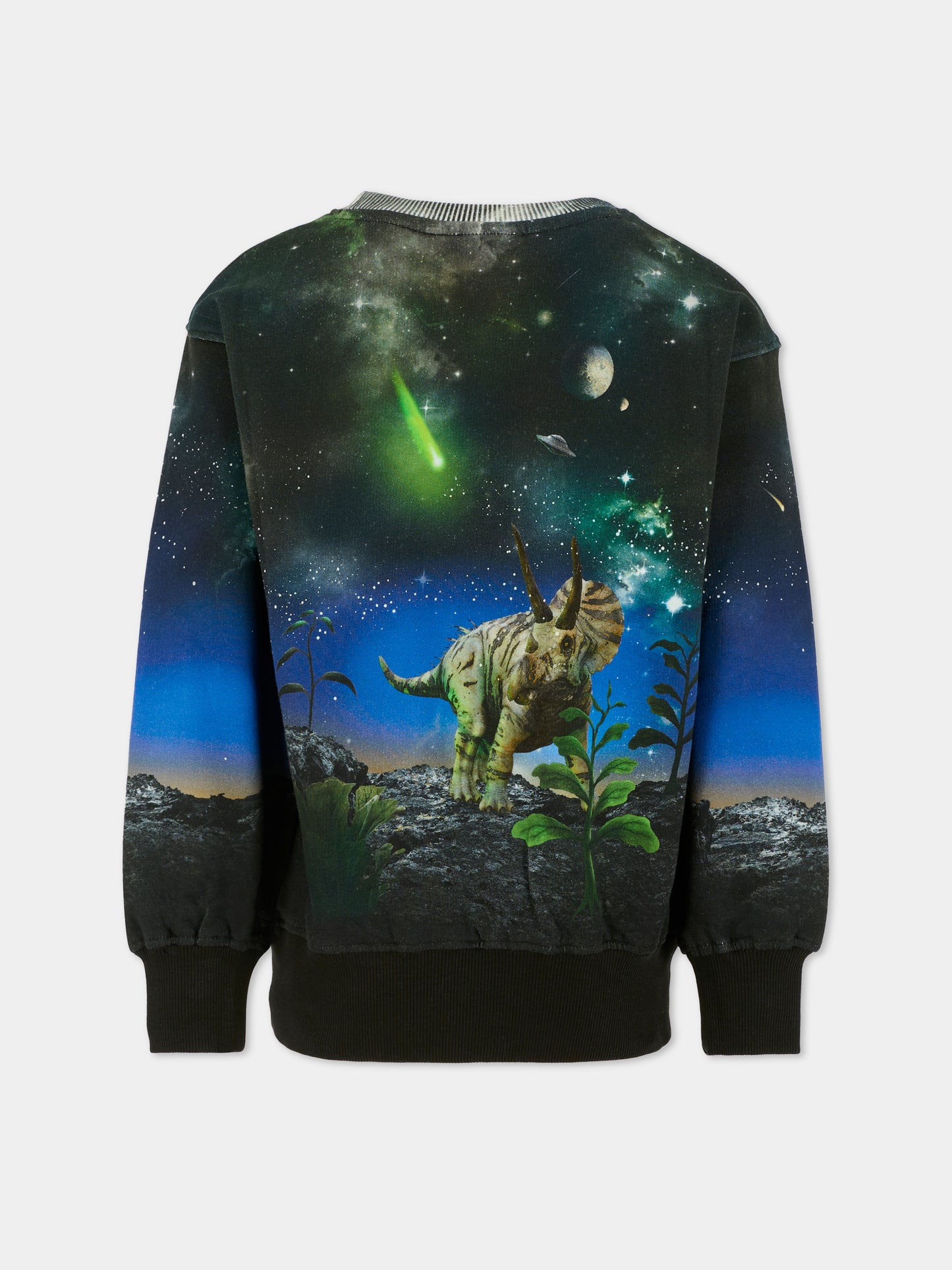 Felpa Mattis nera per bambino con dinosauro,Molo,1W25J203 4968