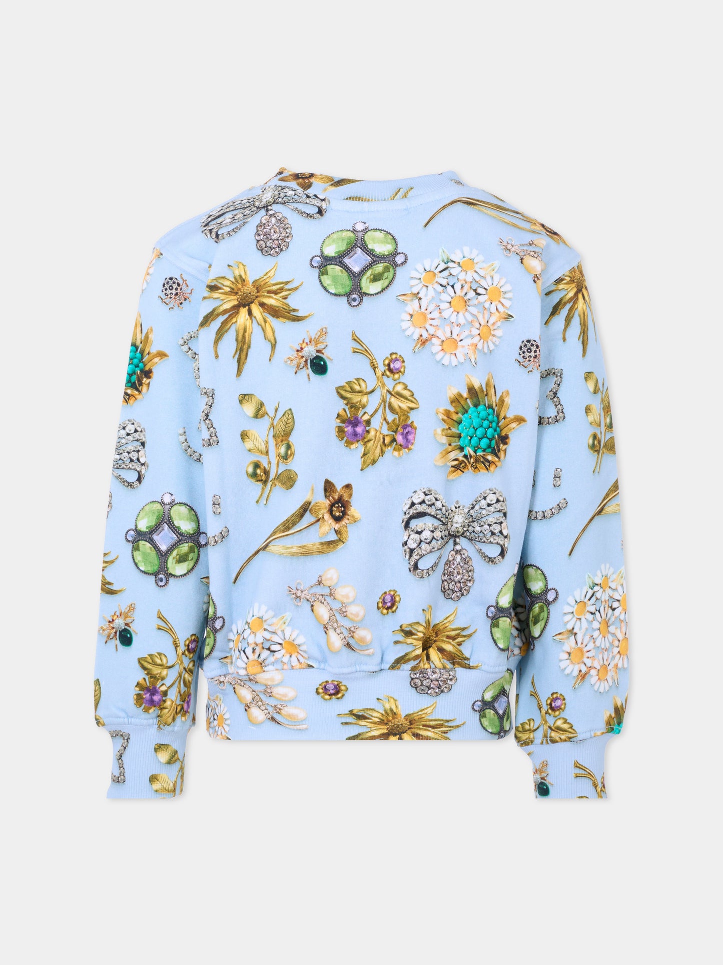 Felpa Marge azzurra per bambina con gioielli,Molo,2W25J202 9379