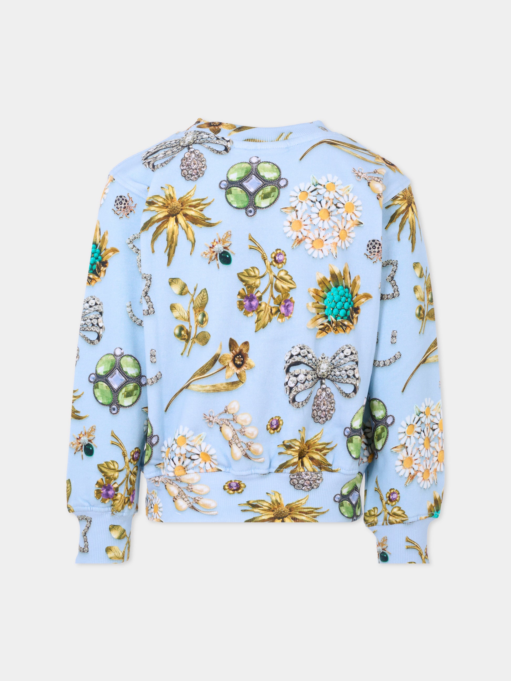 Felpa Marge azzurra per bambina con gioielli,Molo,2W25J202 9379