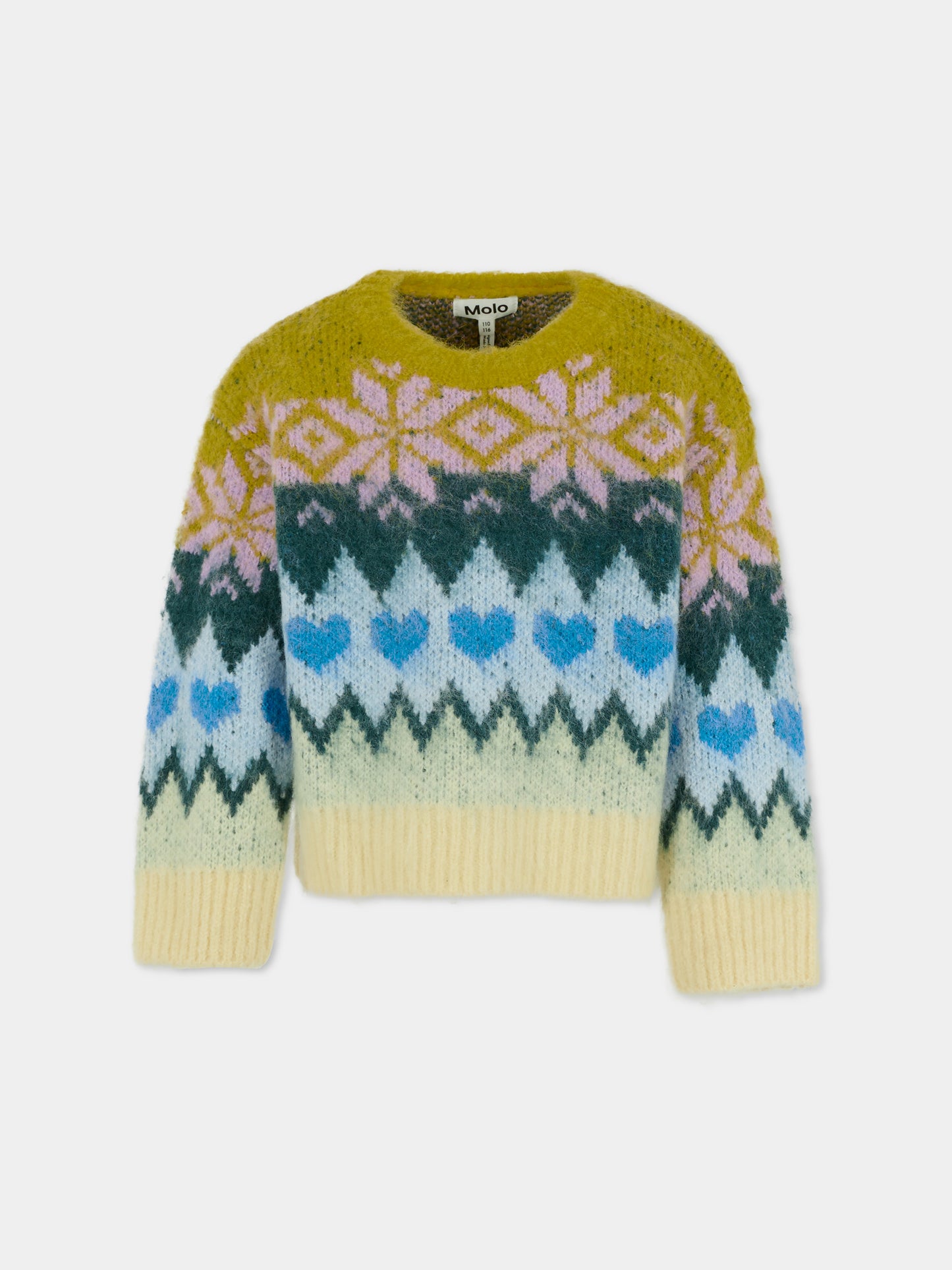 Maglione Glenda multicolor per bambina con motivo nordico,Molo,2W25K206 4954