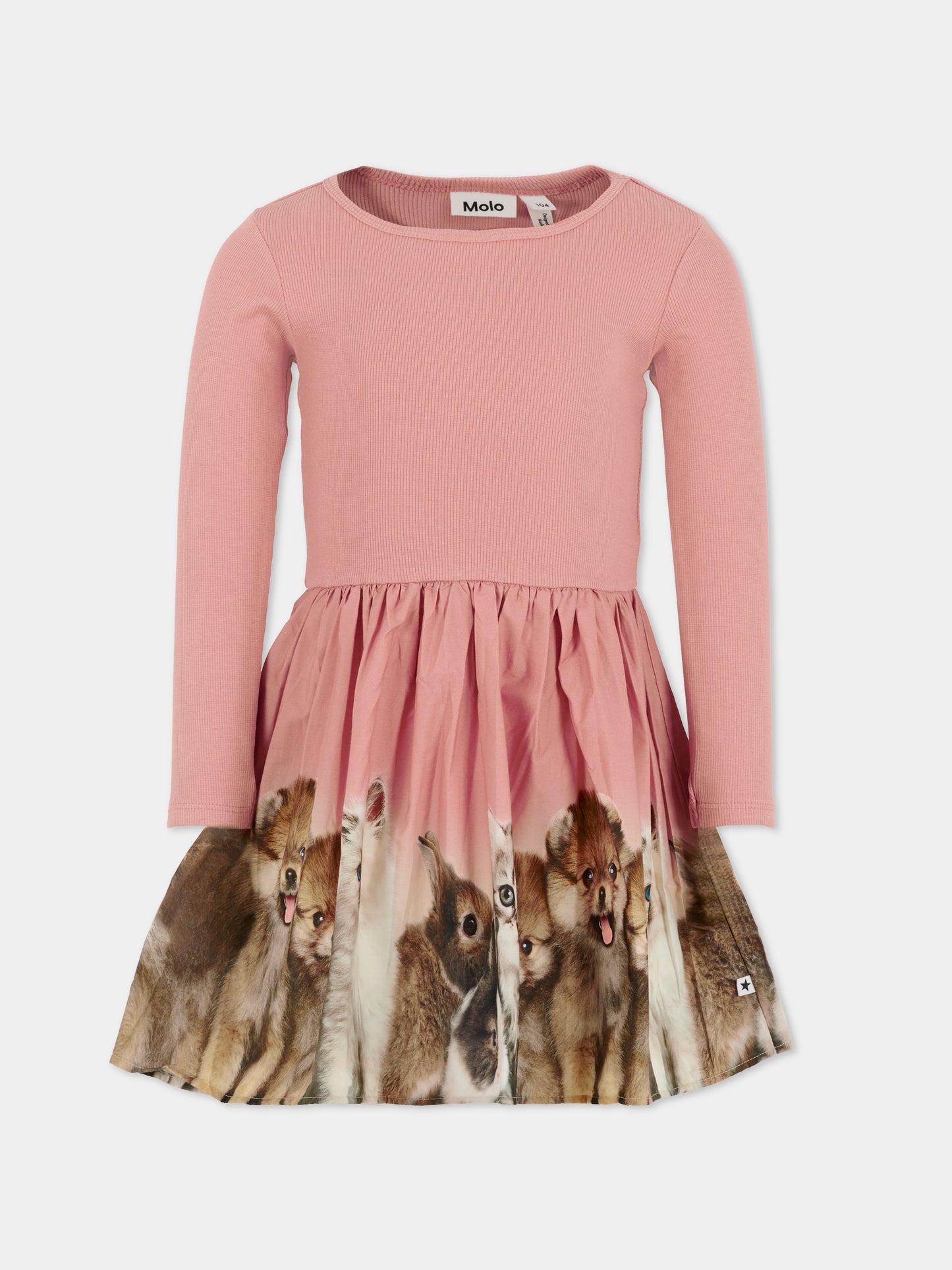 Vestito Candi rosa per bambina con animali,Molo,4W25E203 9606