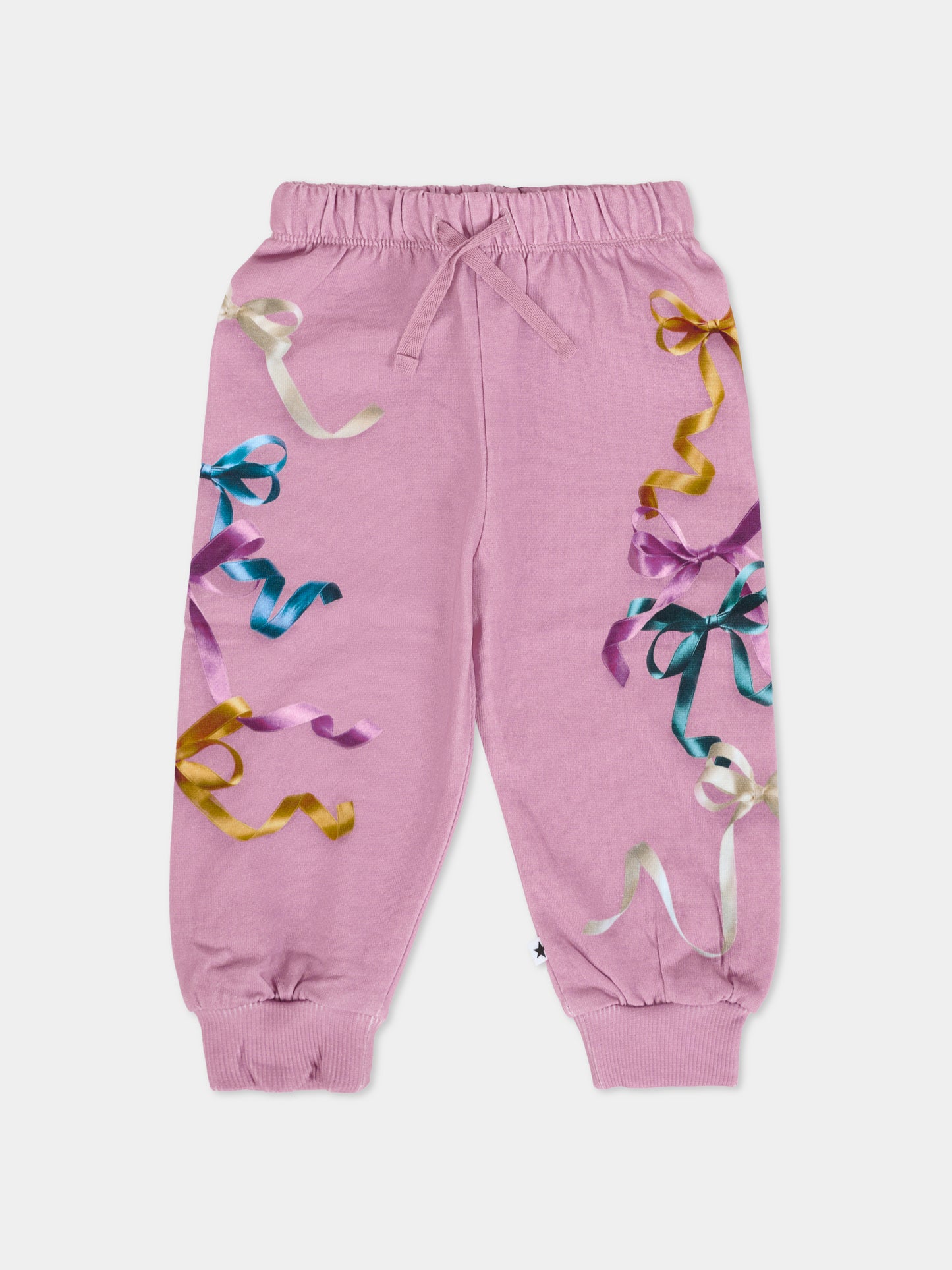 Pantaloni Simeon rosa per neonata con nastri,Molo,4W25I205 9704