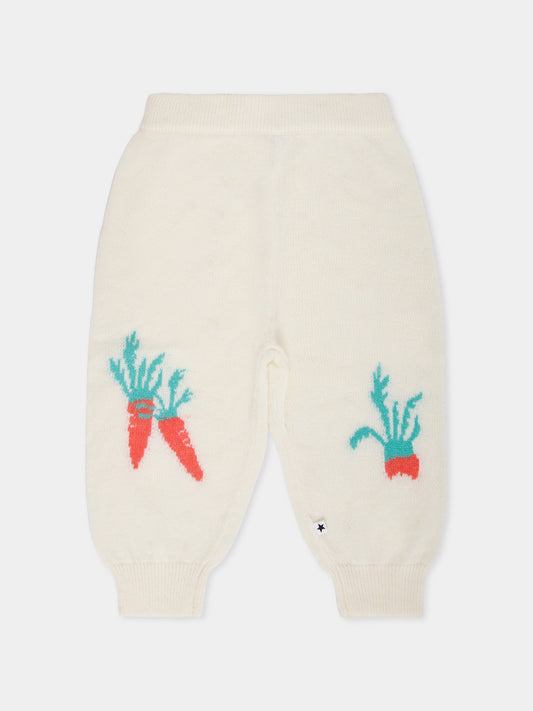 Pantaloni Sol avorio per neonata con carota,Molo,4W25I209 9653