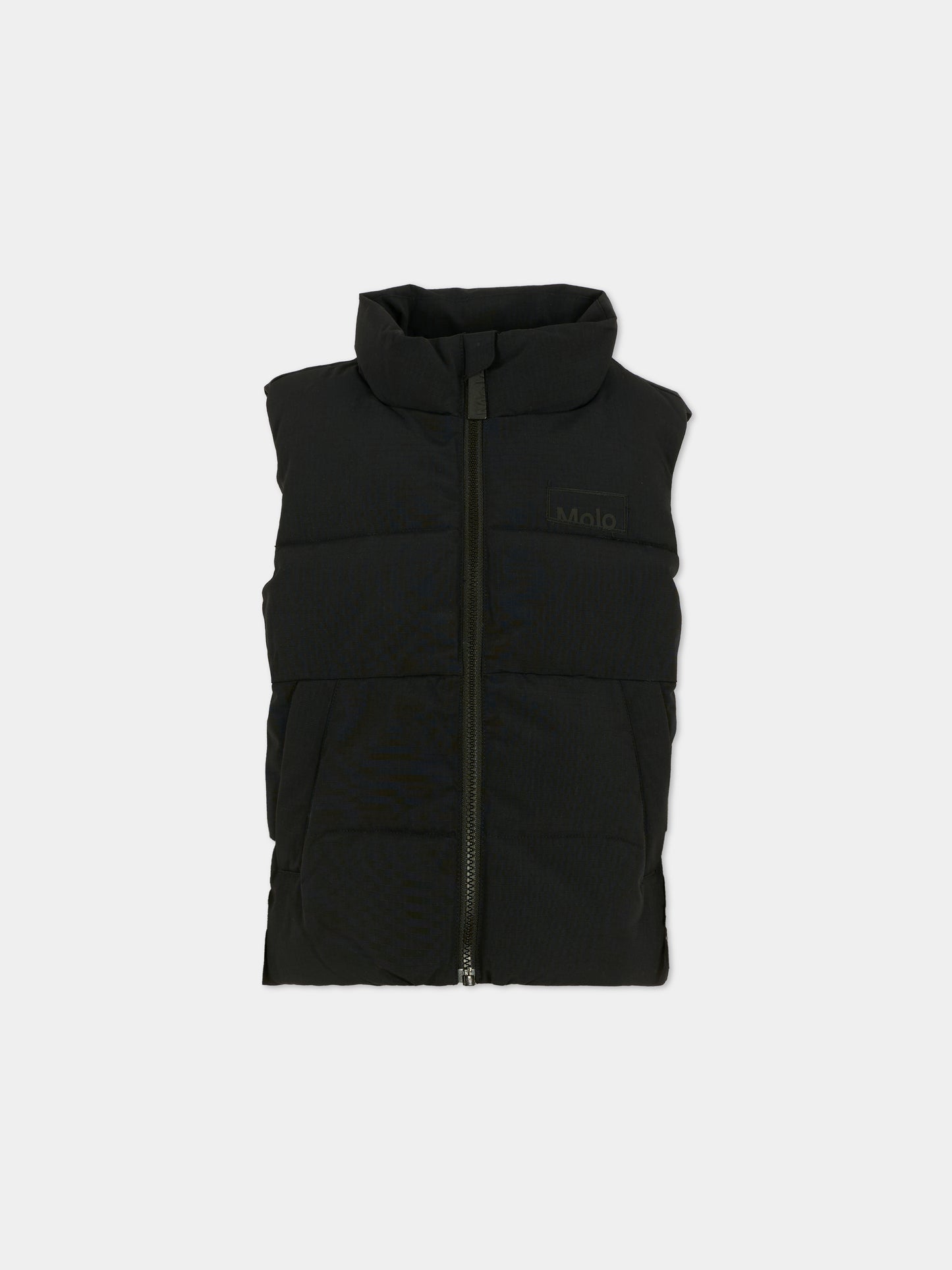 Gilet Hieke nero per bambino con logo,Molo,5W25M201 0099
