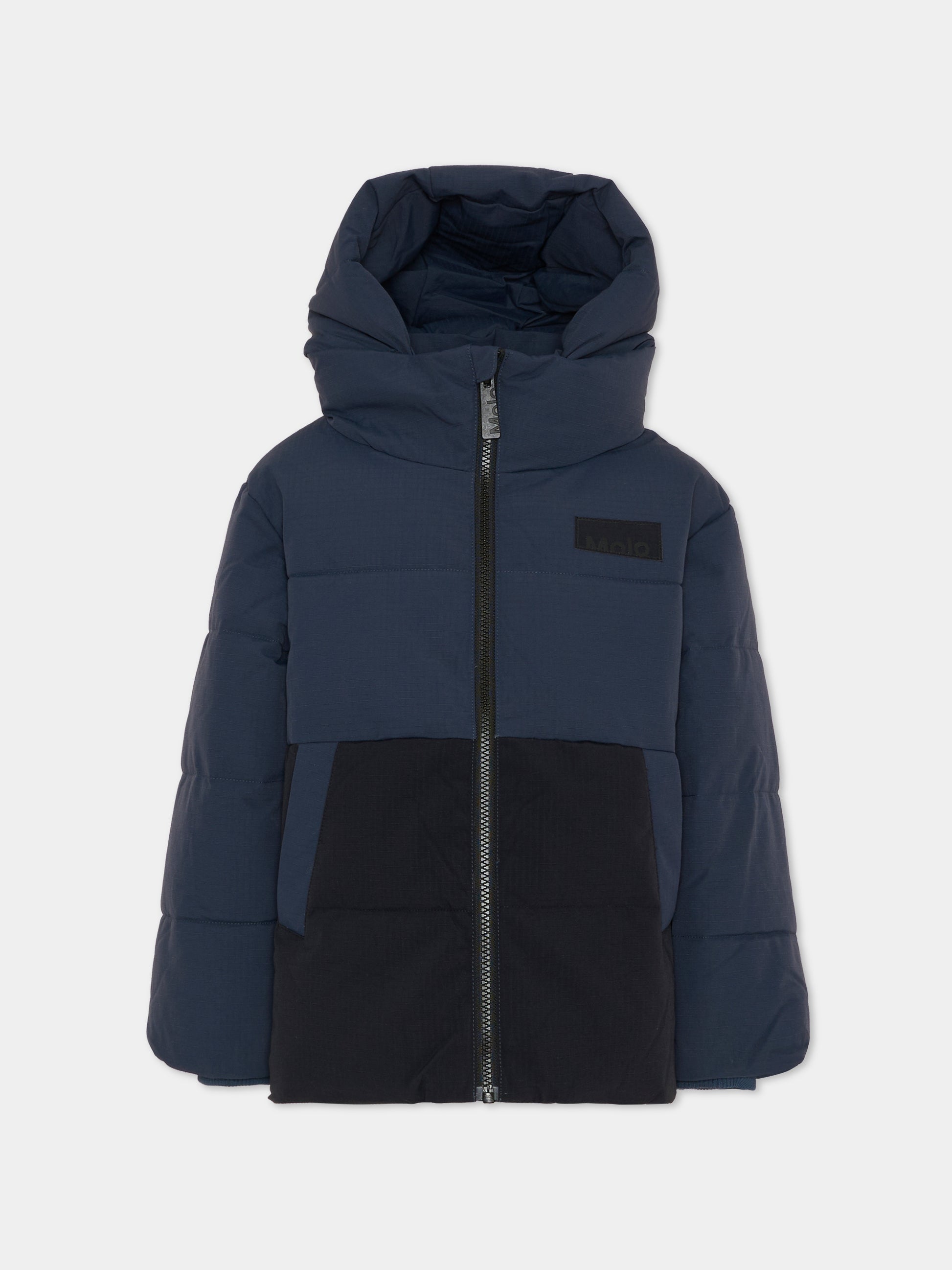 Piumino Hilo blu per bambino con logo,Molo,5W25M305 8753