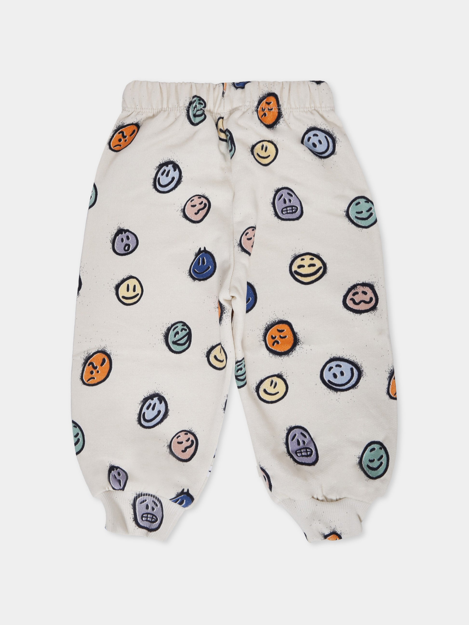 Pantaloni Simeon avorio per neonati con smile all over,Molo,6W25I203 9400