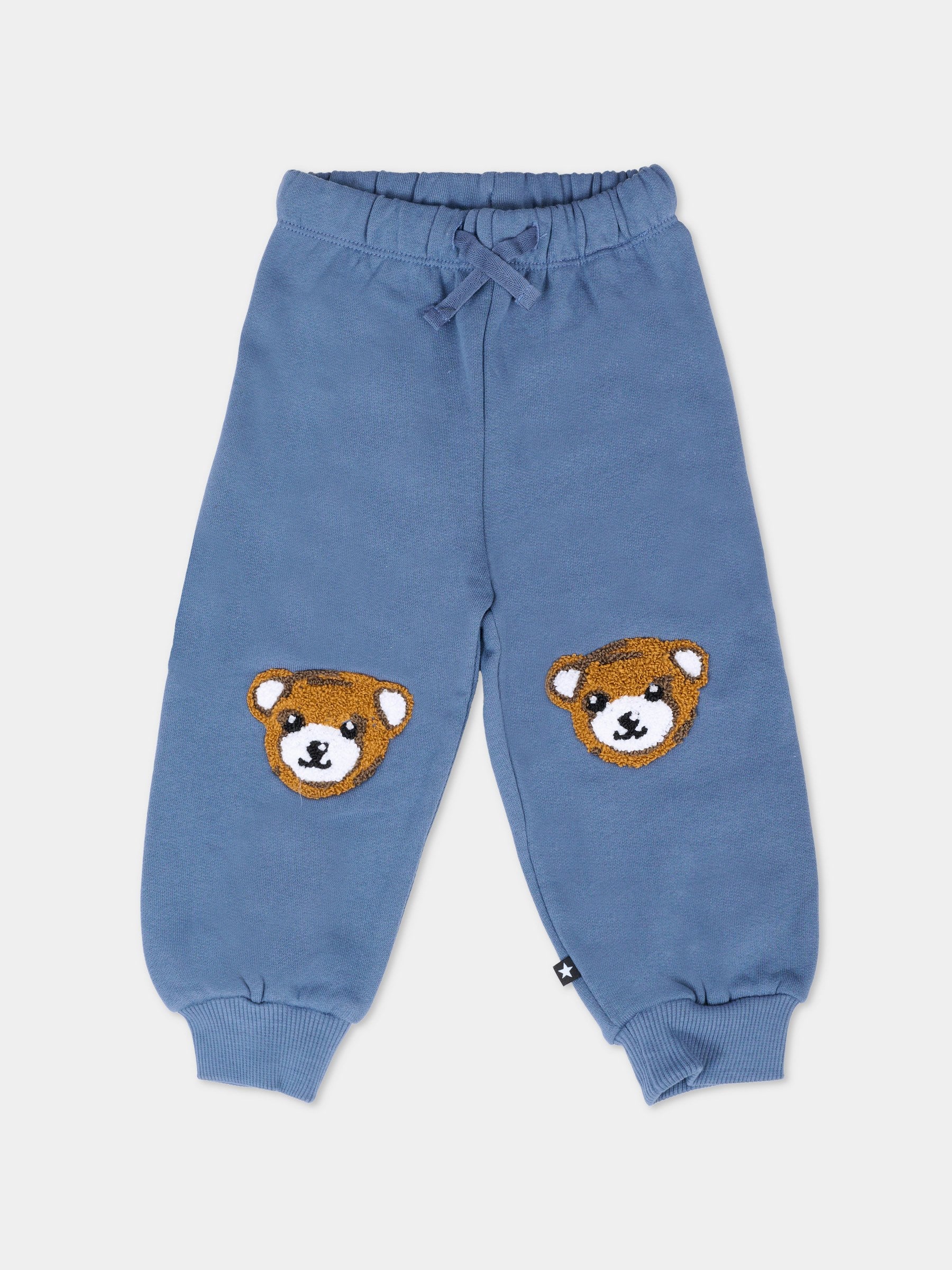 Pantaloni Simeon blu per neonato con orso,Molo,6W25I215 5191