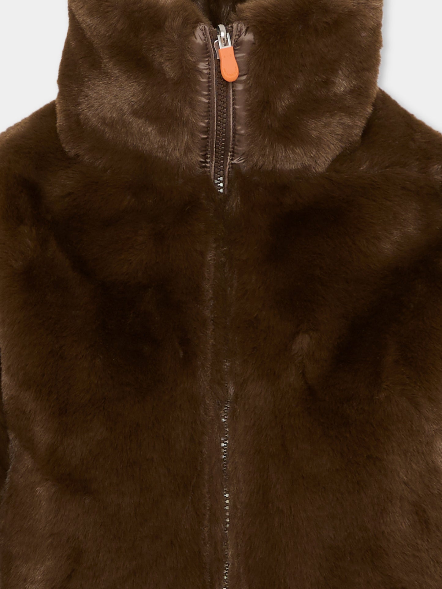 Ecopelliccia Ceri marrone reversibile per bambina,Save The Duck Kids,J31352G FURY21 40038