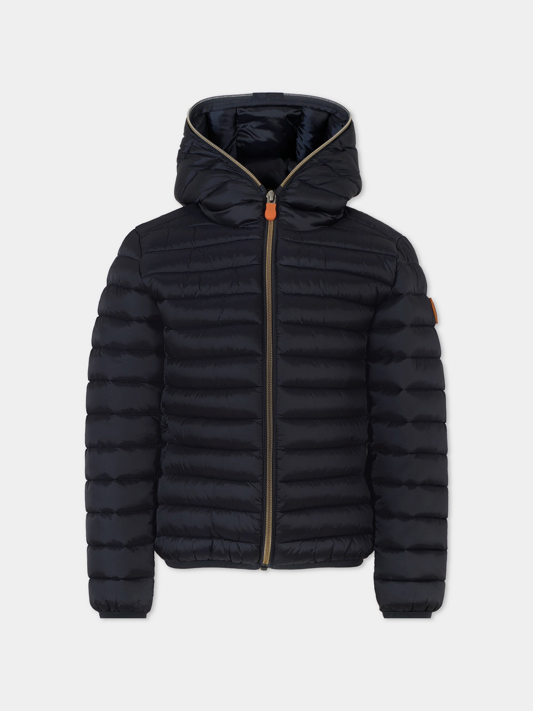 Piumino Iris blu per bambina con logo,Save The Duck Kids,J32310G IRIS21 90010