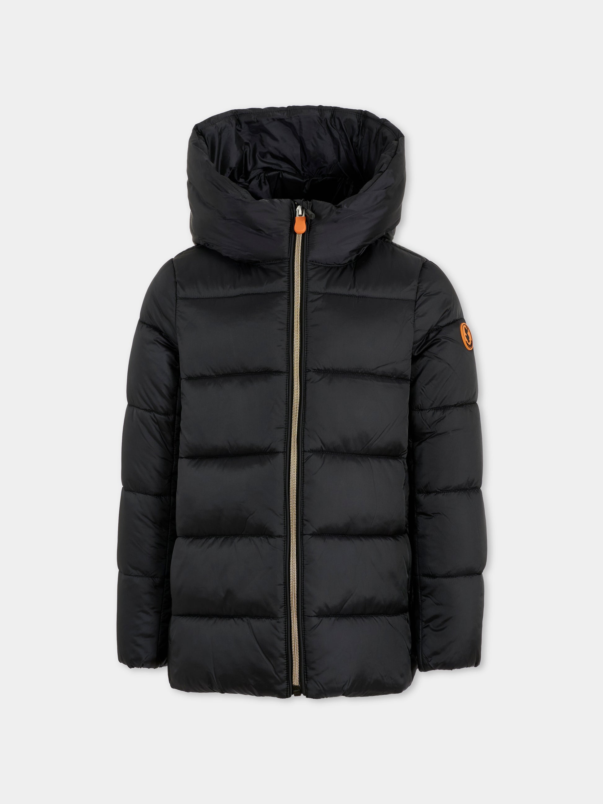 Piumino Gracie nero per bambina con logo,Save The Duck Kids,J45650G IRIS21 10000