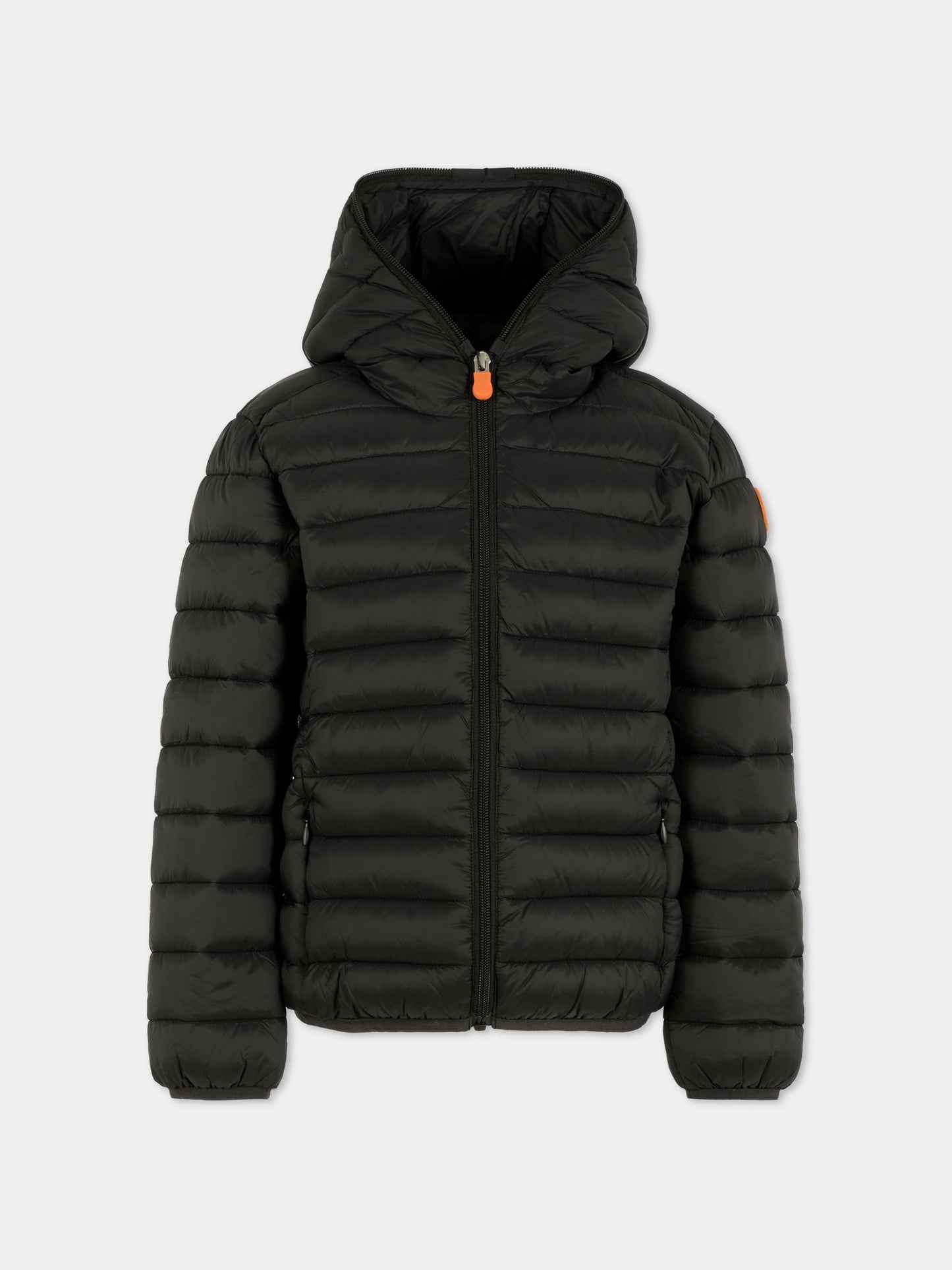 Piumino Dony nero per bambino con logo,Save The Duck Kids,J30650B GIGA21 10000