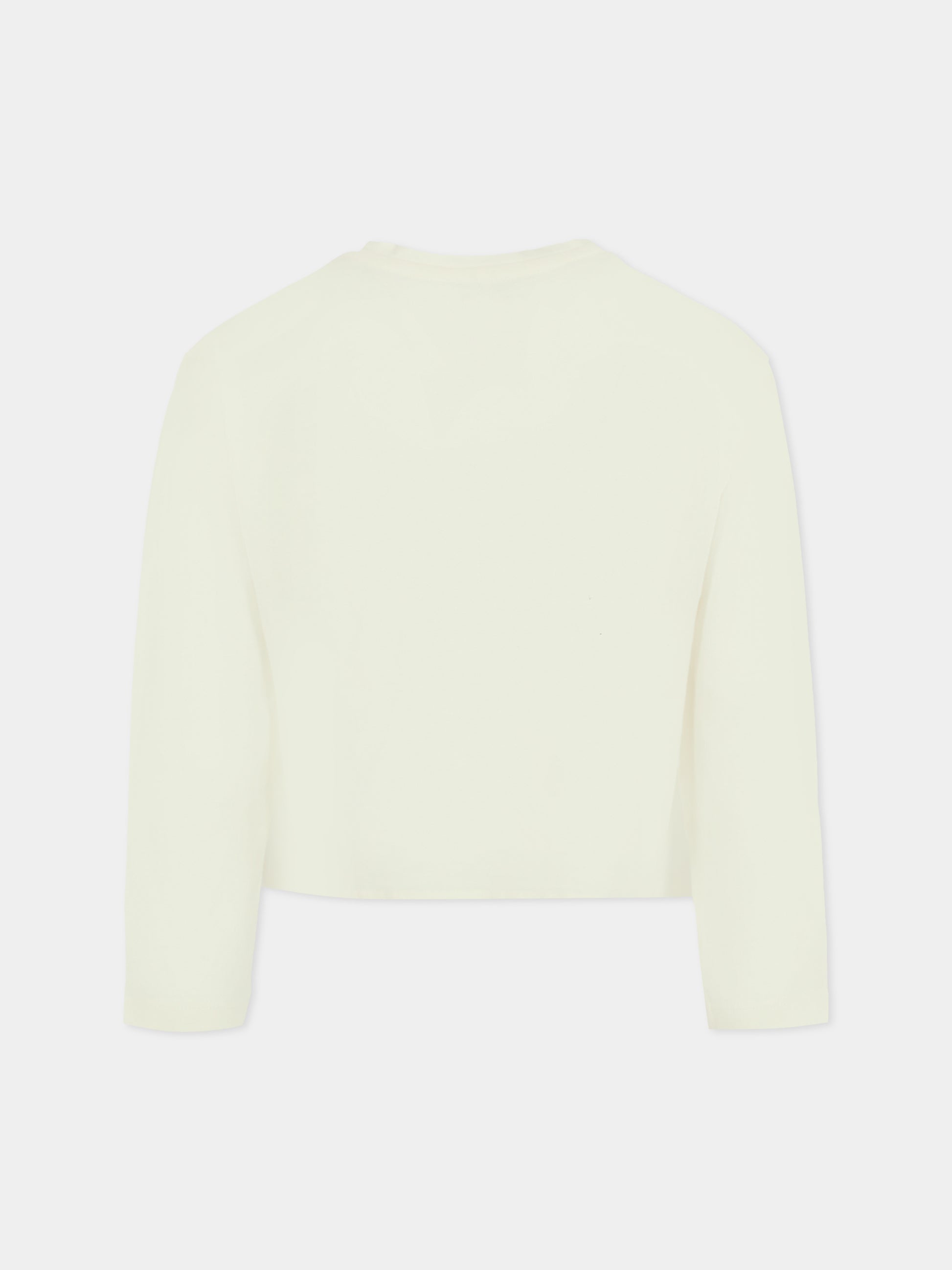 T-shirt avorio per bambia con logo e stampa,Sonia Rykiel Paris,A00359 117