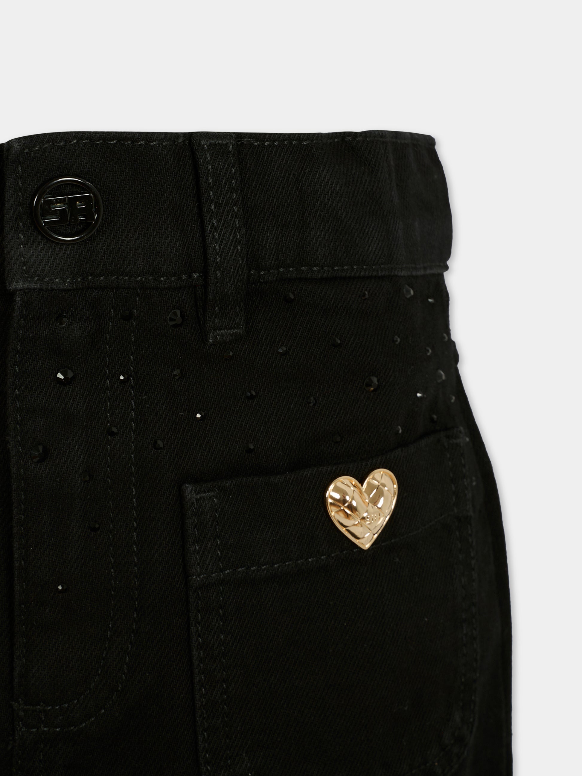 Gonna nera per bambina con strass,Sonia Rykiel Paris,A00366 09B