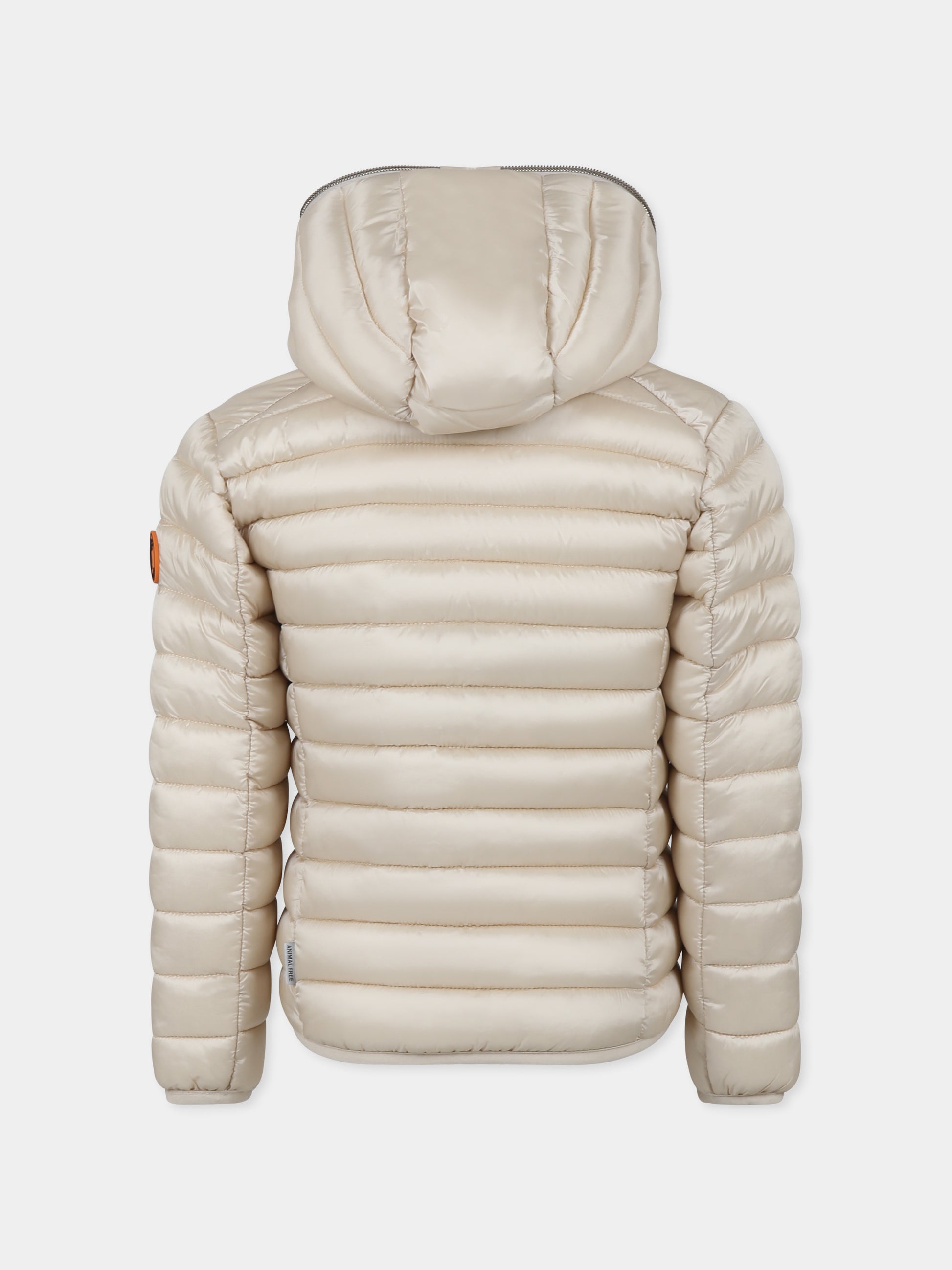 Piumino Iris beige per bambina con logo,Save The Duck Kids,J32310G IRIS19 40034