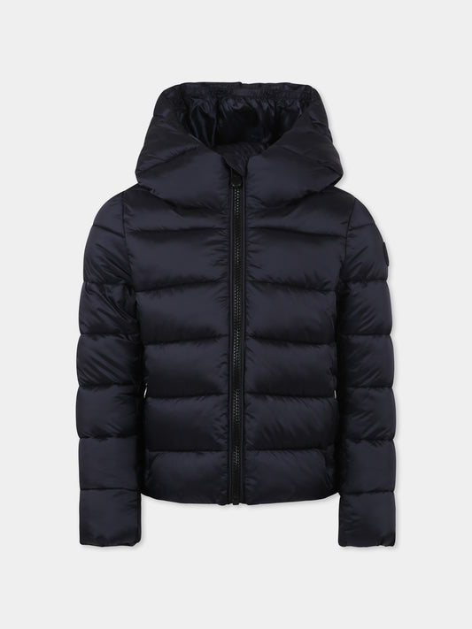 Piumino Bibi nero per bambina con logo,Save The Duck Kids,J31398G JADE19 10000