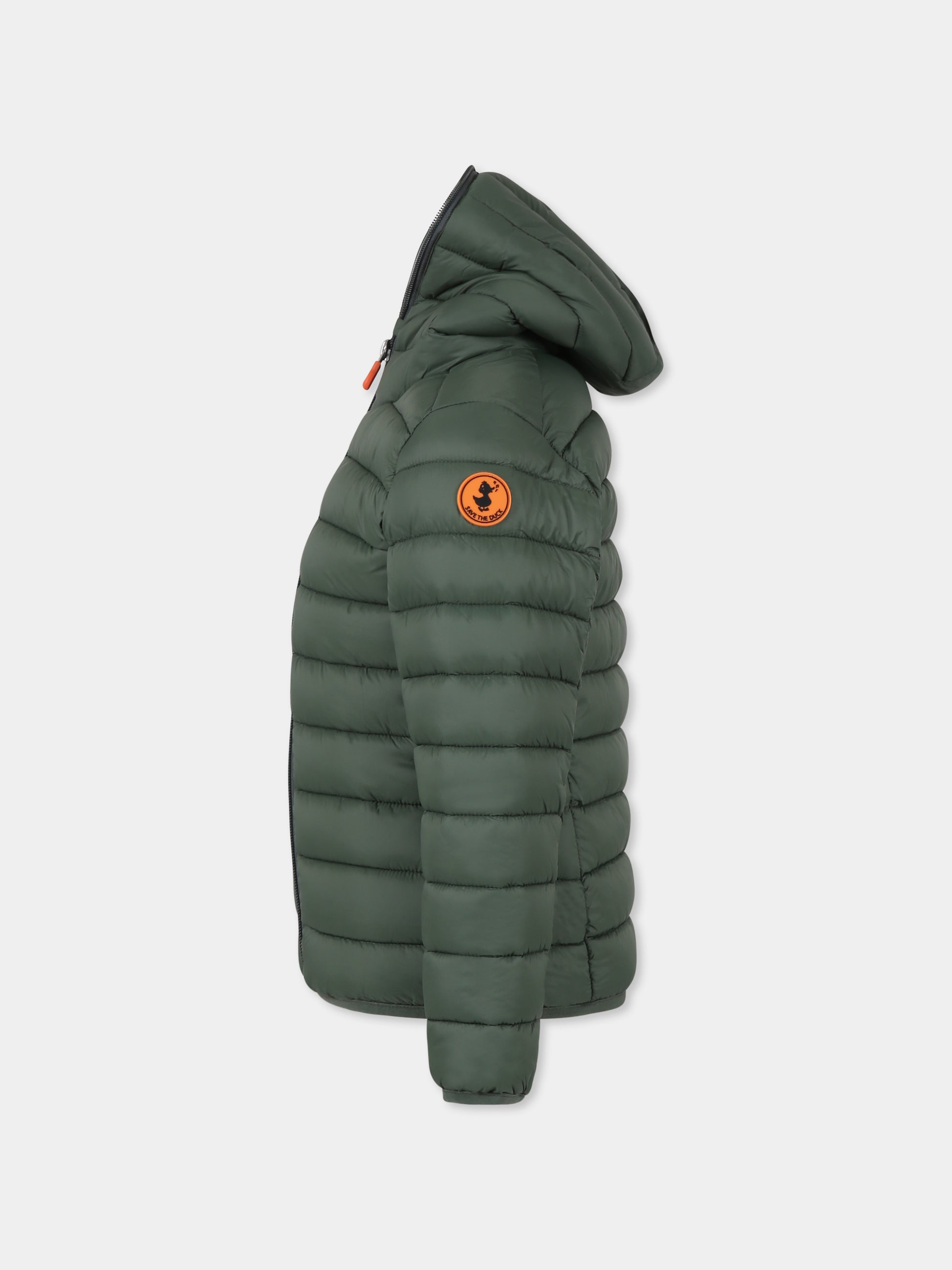 Piumino Lily verde per bambino con logo,Save The Duck Kids,J32310G GIGA19 50028