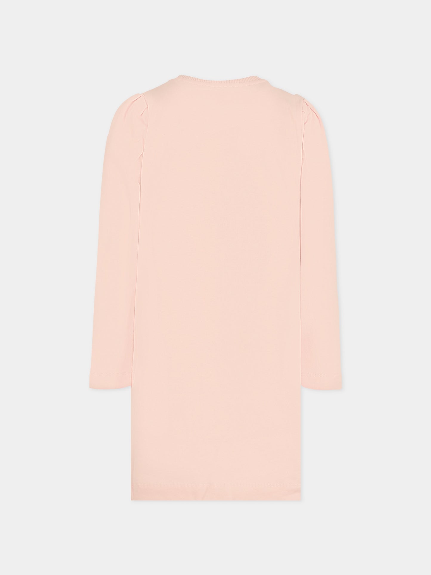 Vestito rosa per bambina con Teddy Bear e cuore,Moschino Kids,HBV0FC LCA40 50209