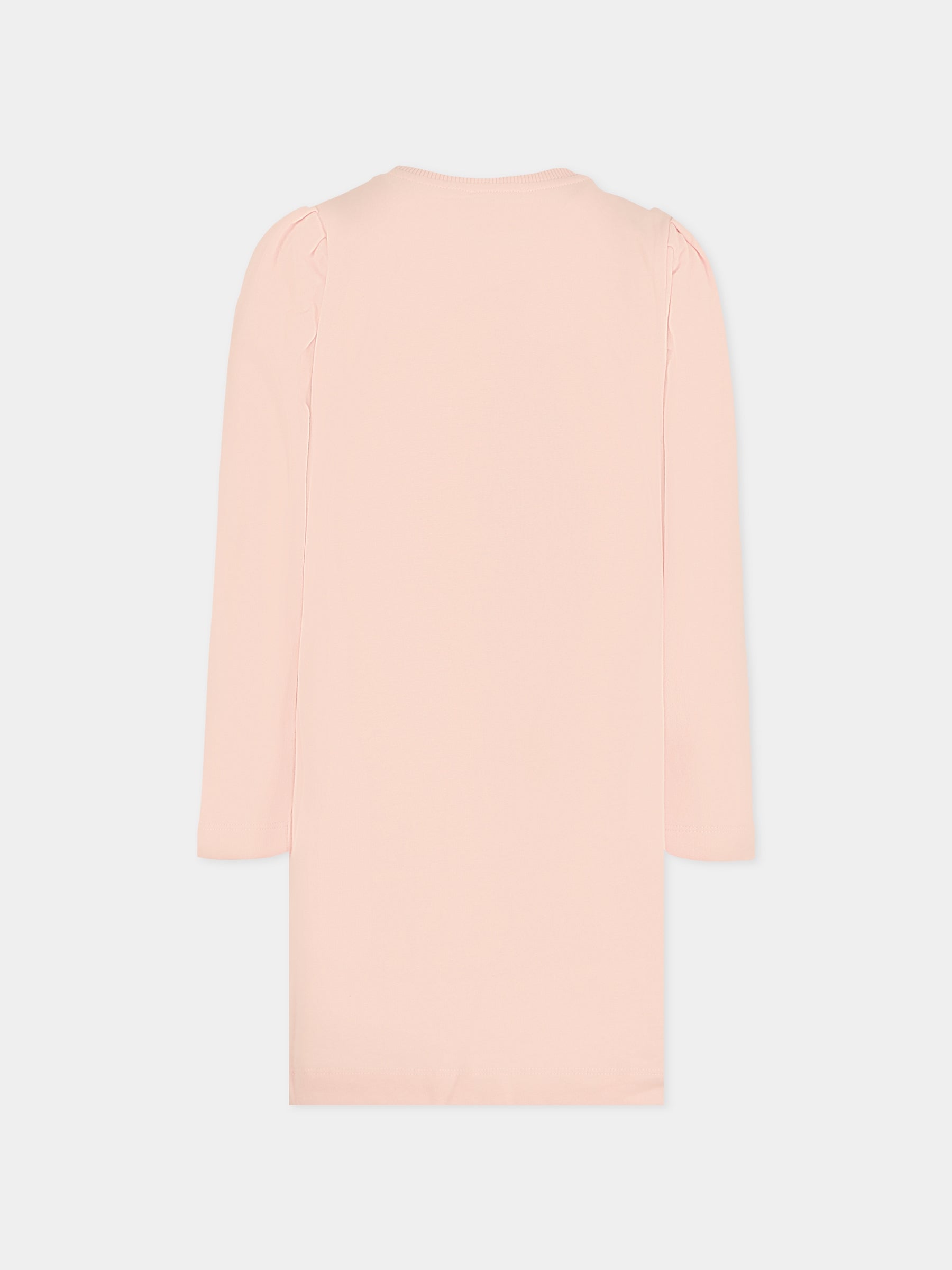 Vestito rosa per bambina con Teddy Bear e cuore,Moschino Kids,HBV0FC LCA40 50209