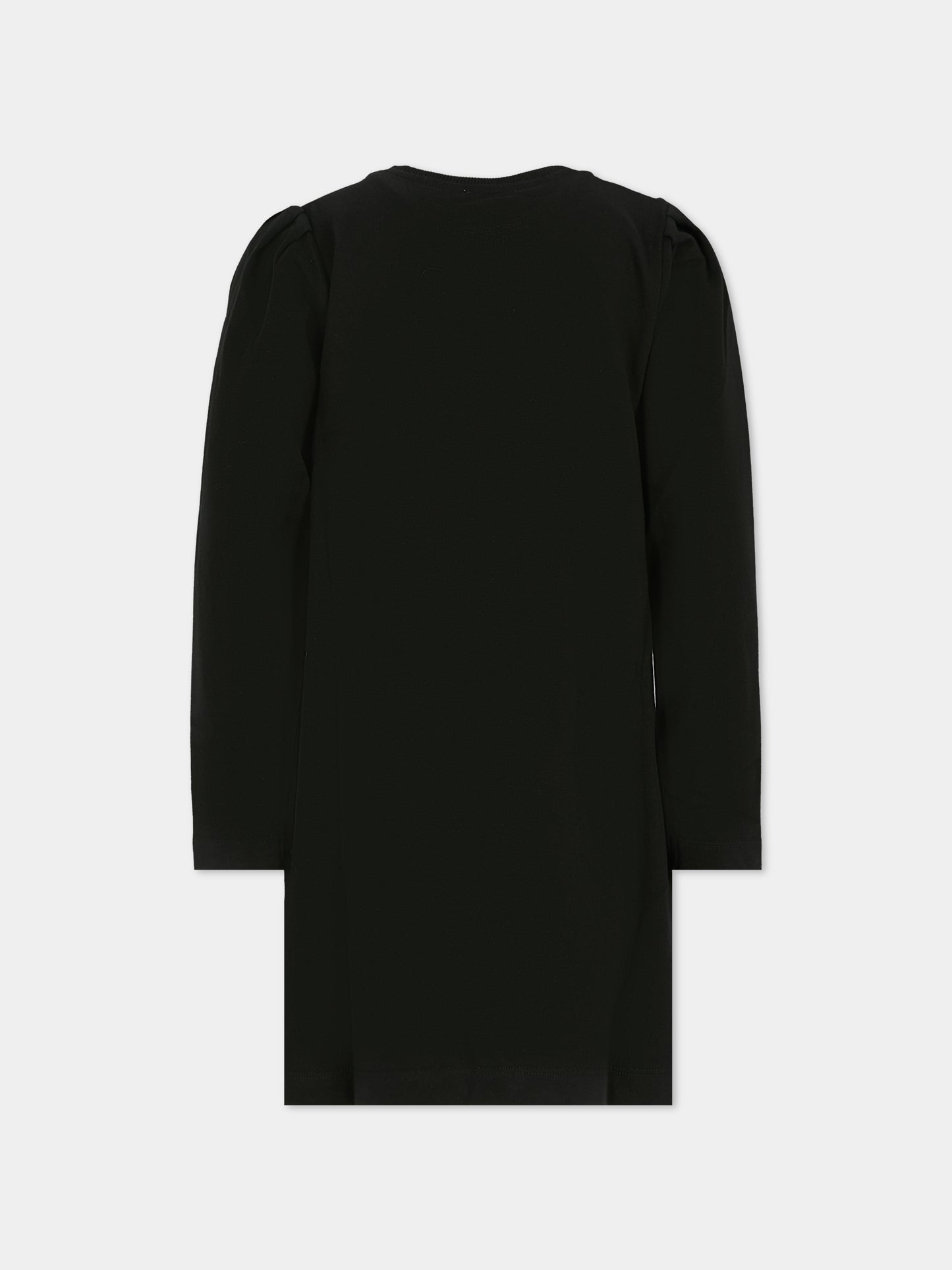 Vestito nero per bambina con Teddy Bear e cuore,Moschino Kids,HBV0FC LCA40 60100