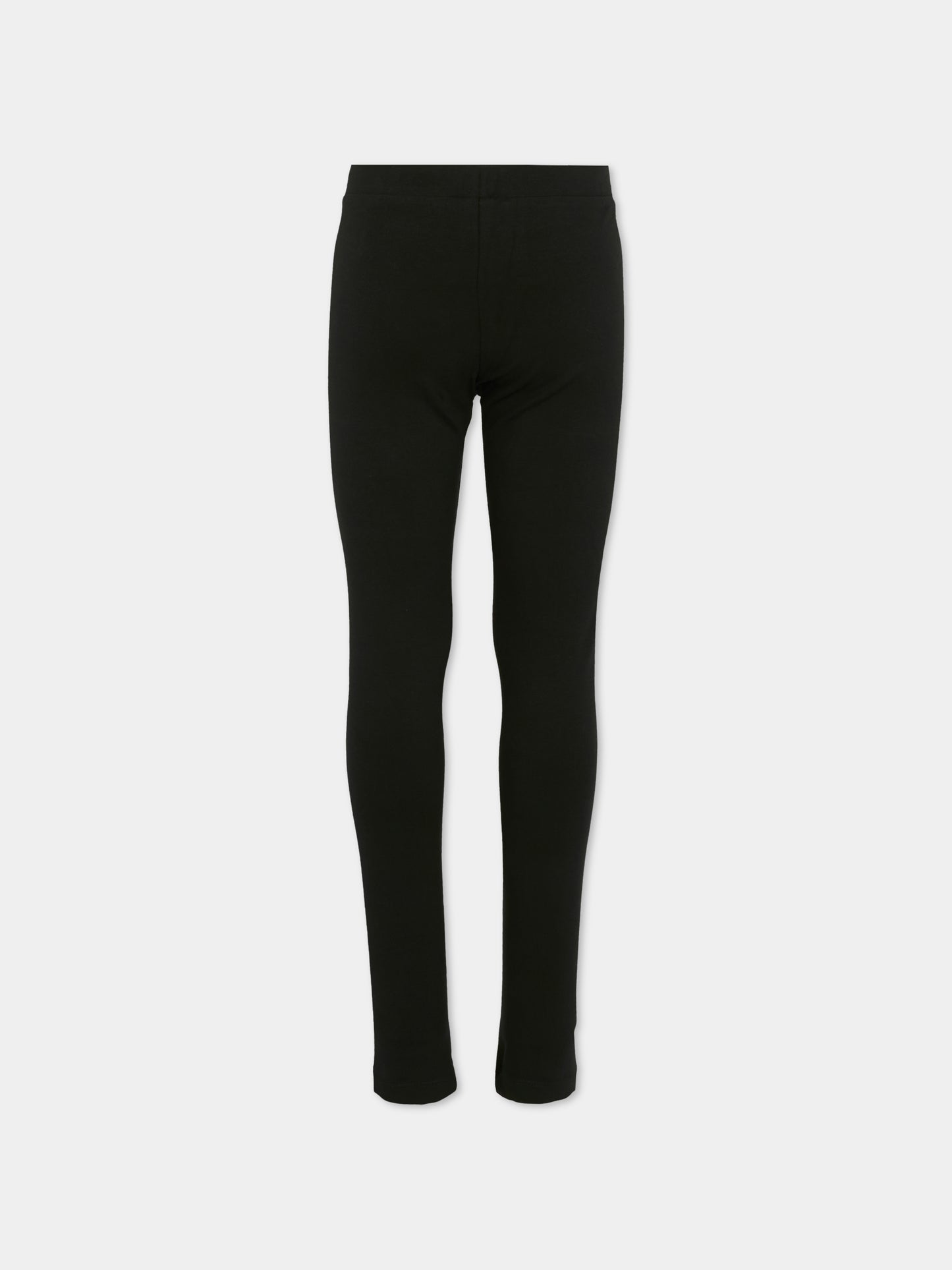 Leggings neri per bambina con Teddy Bear,Moschino Kids,HDP06Q LBA11 60100