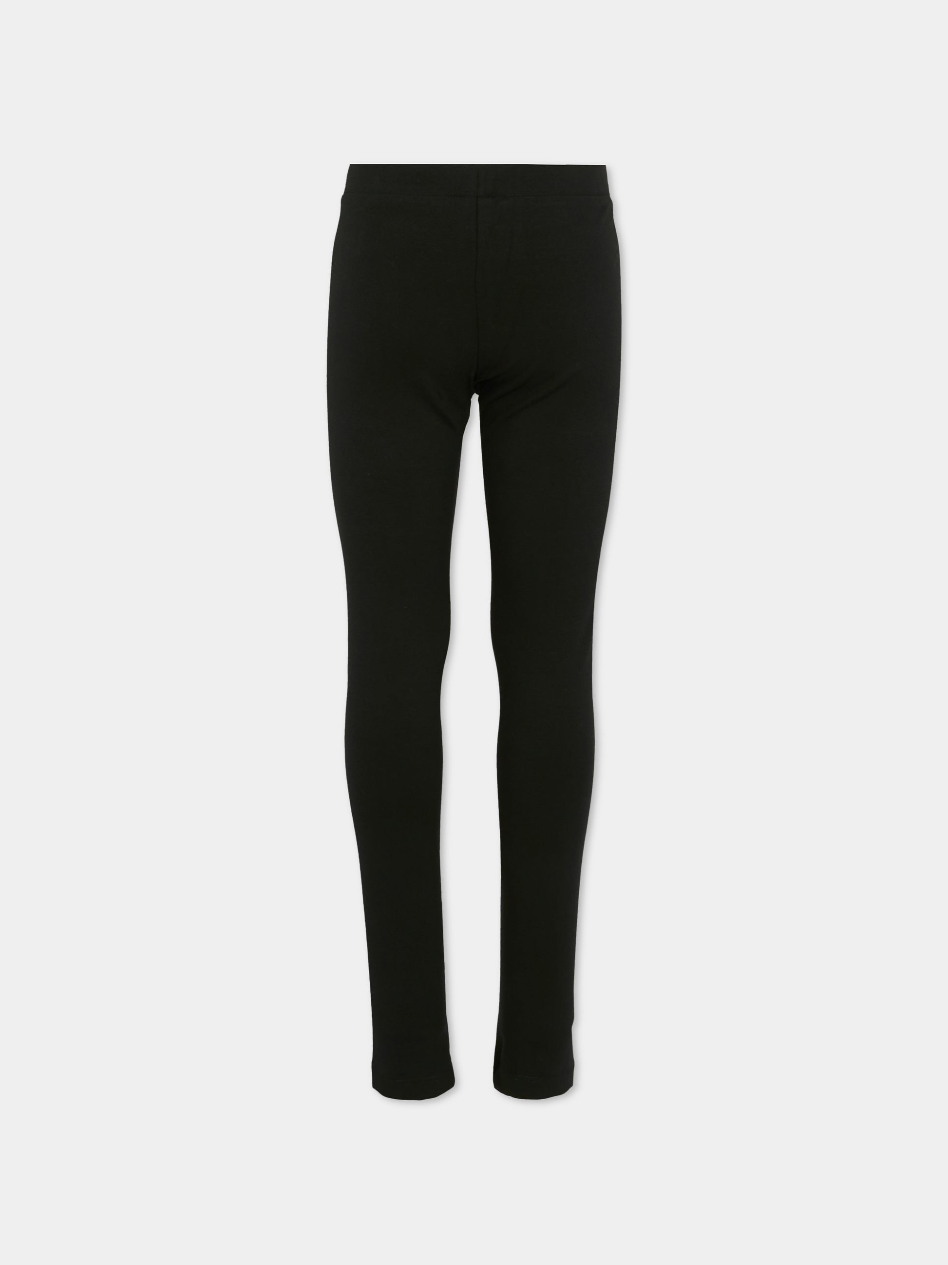 Leggings neri per bambina con Teddy Bear,Moschino Kids,HDP06Q LBA11 60100