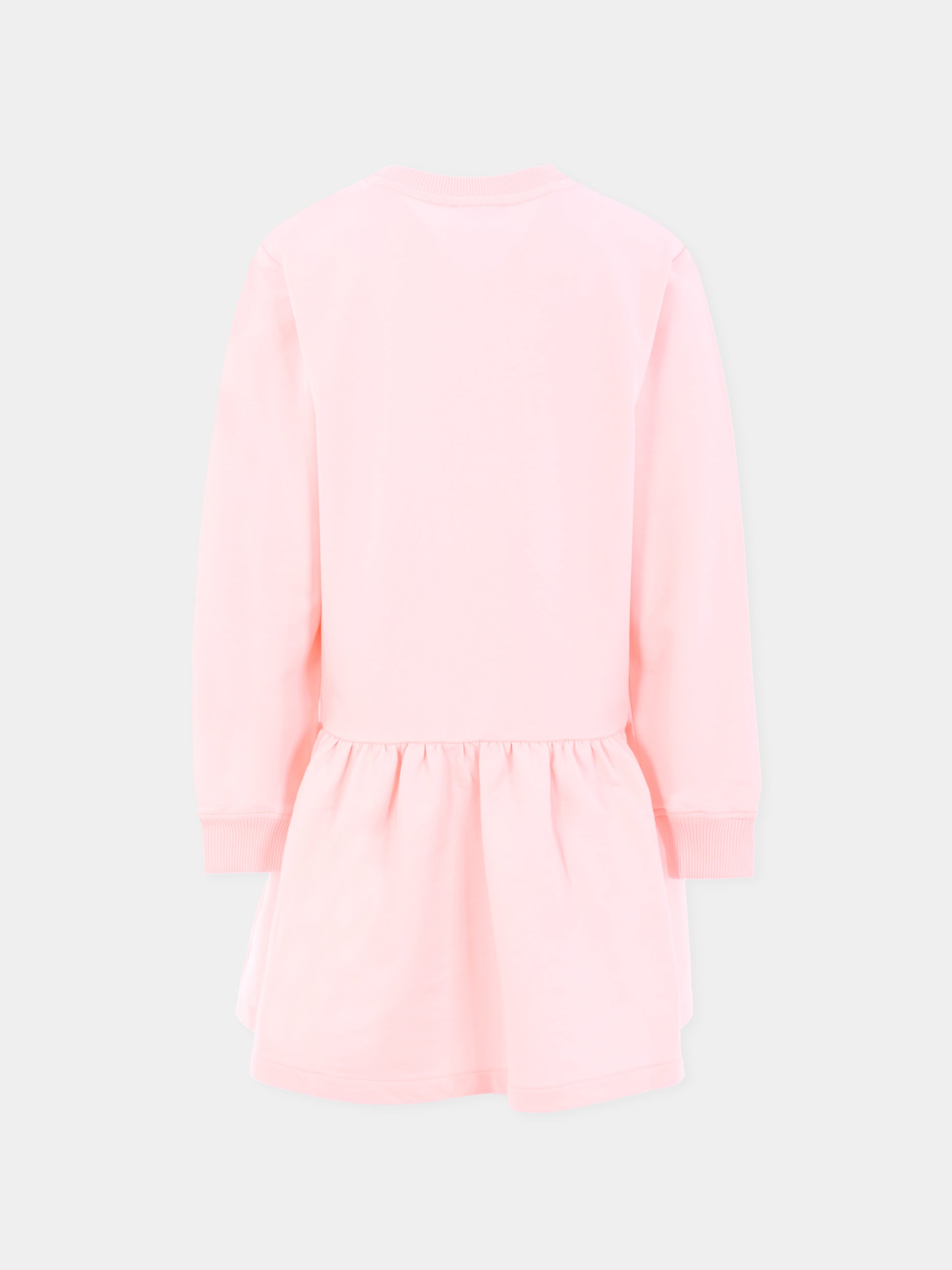 Vestito rosa per bambina con Teddy Bear e paillettes,Moschino Kids,HDV0H7 LDA16 50209