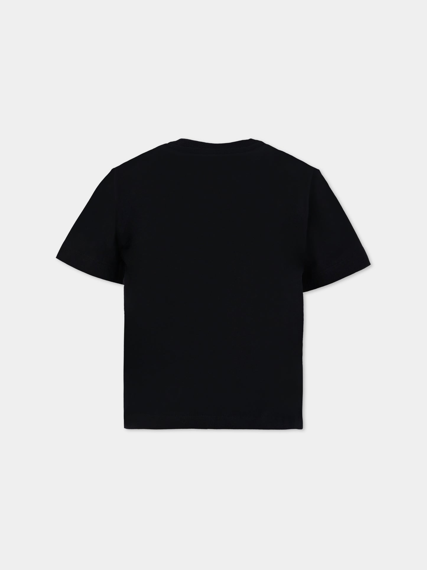 T-shirt nera per bambini con Teddy Bear,Moschino Kids,HMM05G LAA10 60100