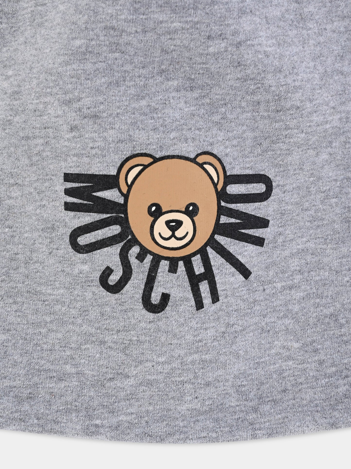 Berretto grigio per bambini con logo e Teddy Bear,Moschino Kids,HMX02M LDA17 60901