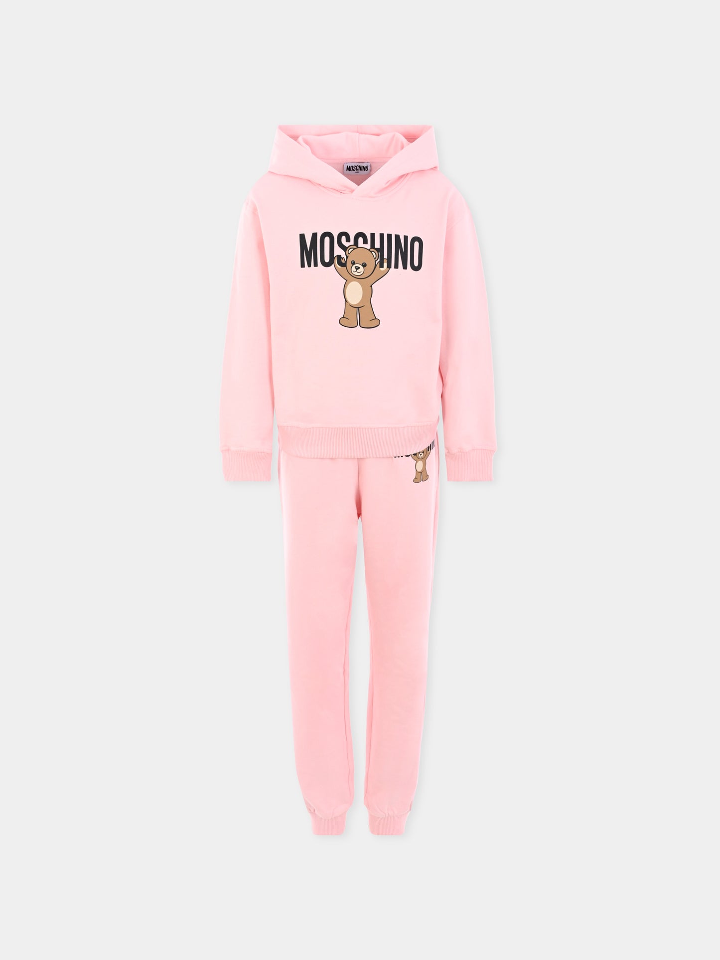 Completo rosa per bambina con Teddy Bear,Moschino Kids,HUK04A LCA40 50209