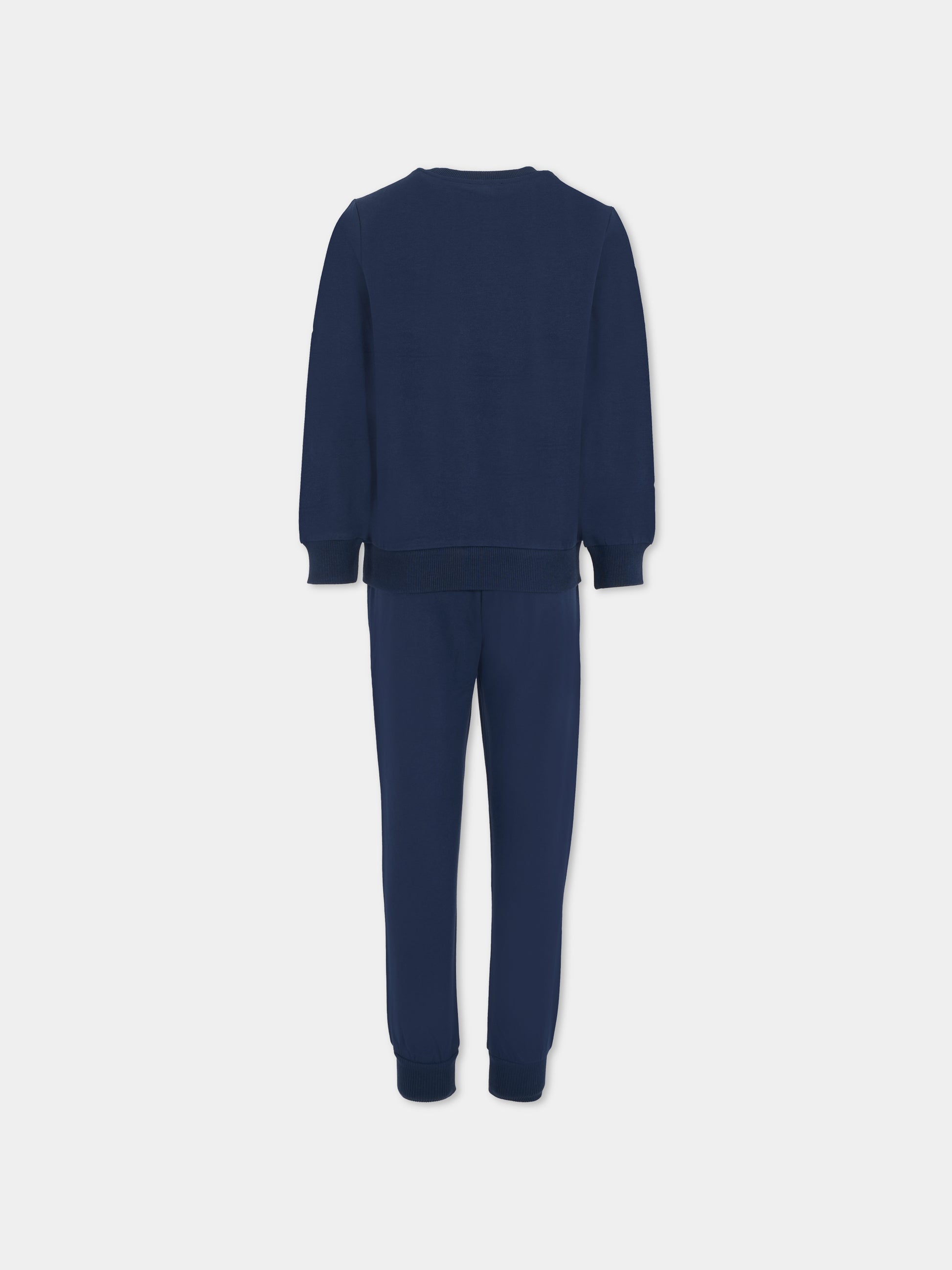 Completo blu per bambini con logo,Moschino Kids,HUK04E LDA21 40016