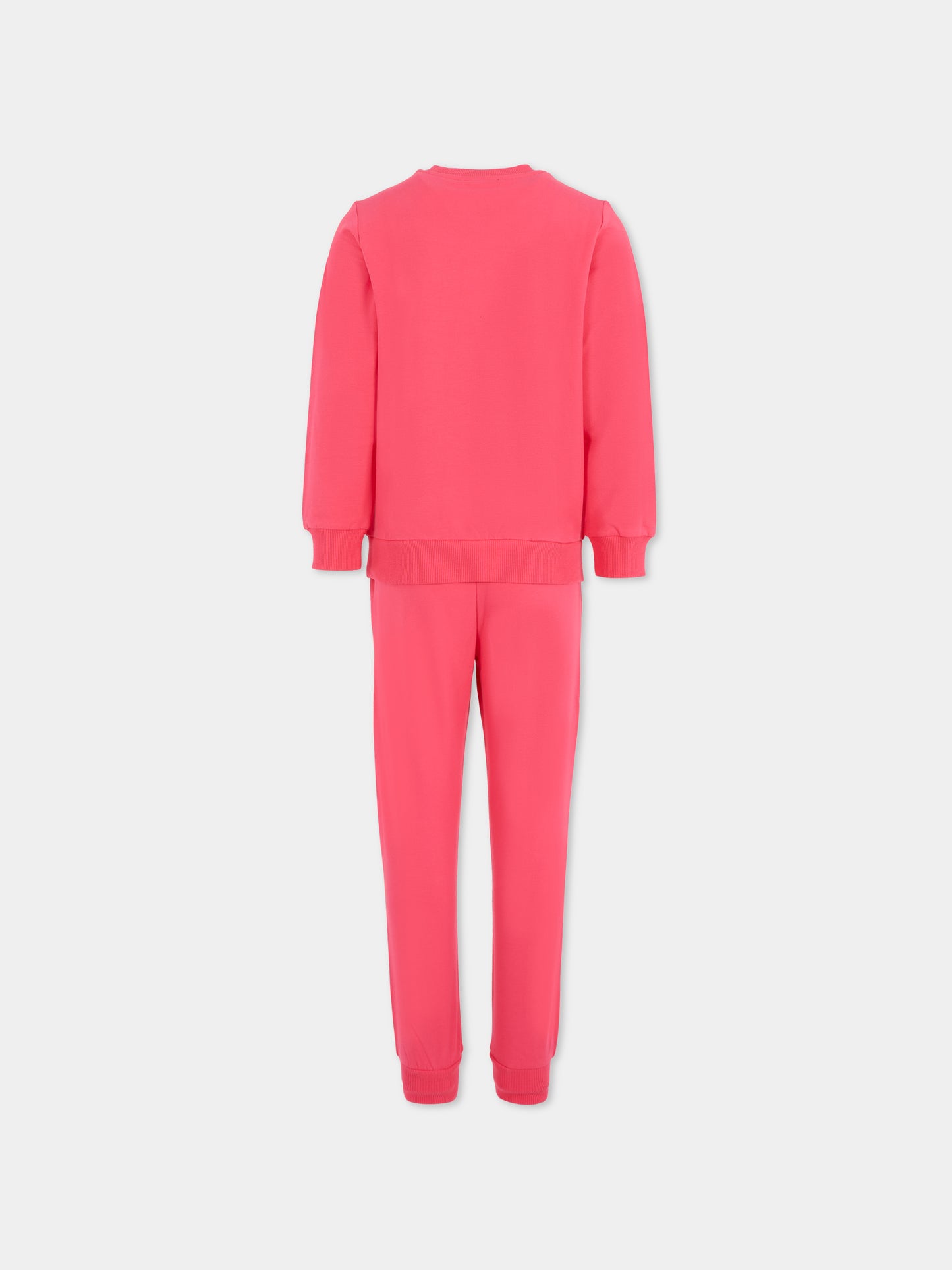 Completo fucsia per bambina con logo,Moschino Kids,HUK04E LDA21 50541
