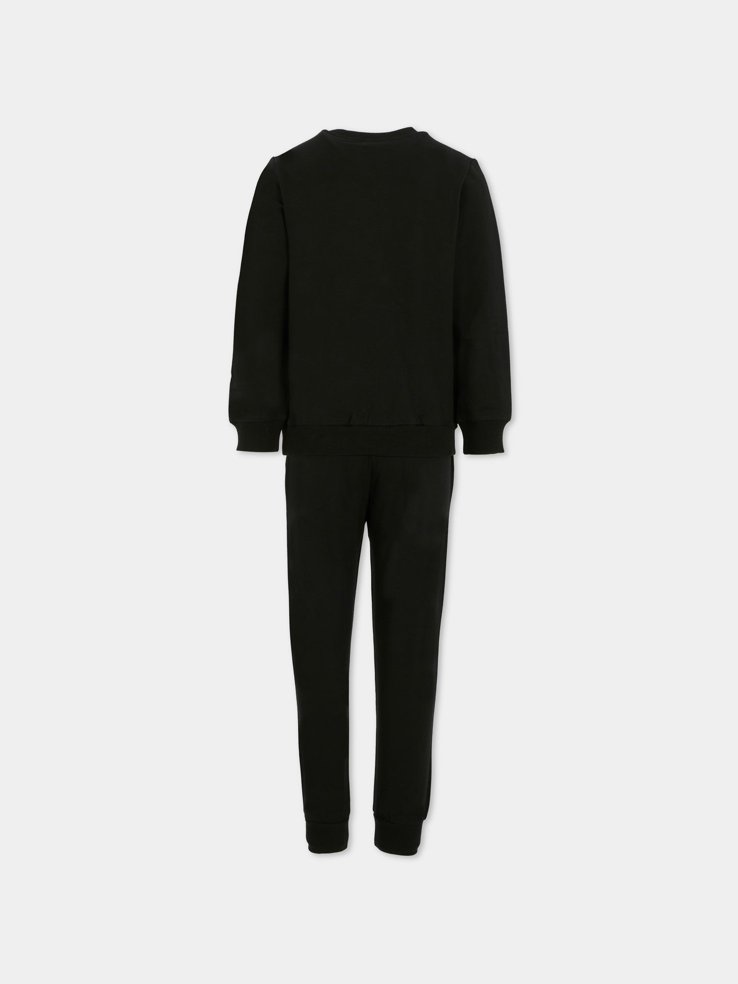 Completo nero per bambini con logo,Moschino Kids,HUK04E LDA21 60100