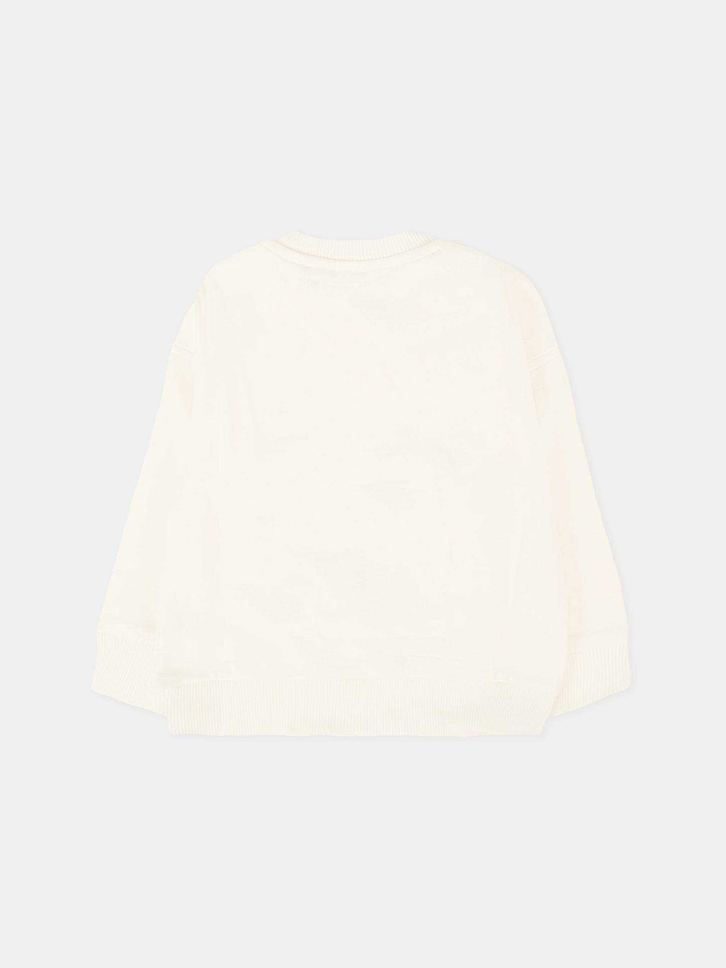 Felpa avorio per neonati con logo e Teddy Bear,Moschino Kids,M8F03Q LCA83 10063