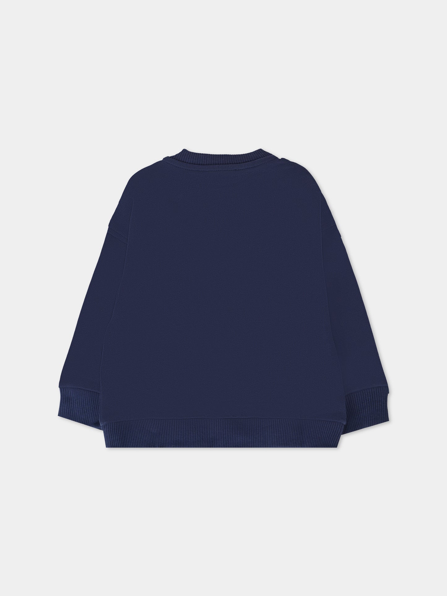 Felpa blu per neonati con logo e Teddy Bear,Moschino Kids,M8F03Q LCA83 40016