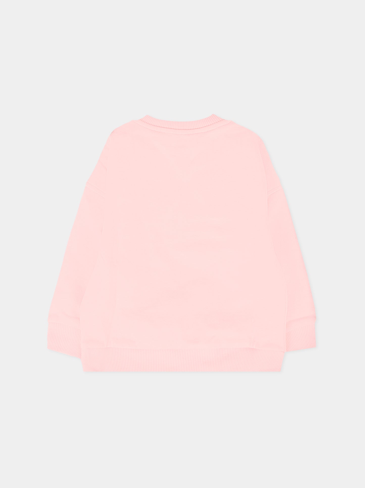 Felpa rosa per neonata con logo e Teddy Bear,Moschino Kids,M8F03Q LCA83 50209