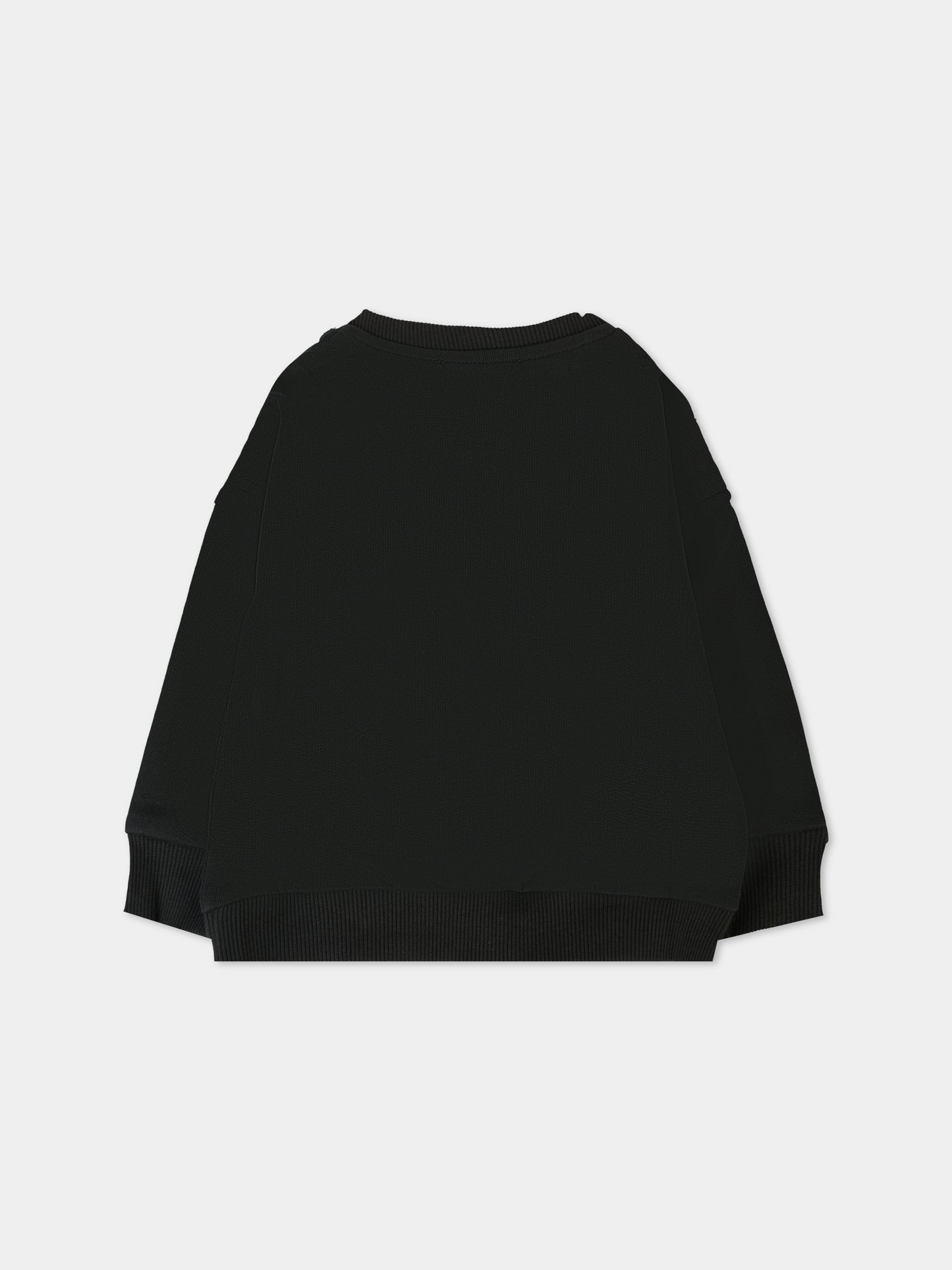 Felpa nera per neonati con logo e Teddy Bear,Moschino Kids,M8F03Q LCA83 60100