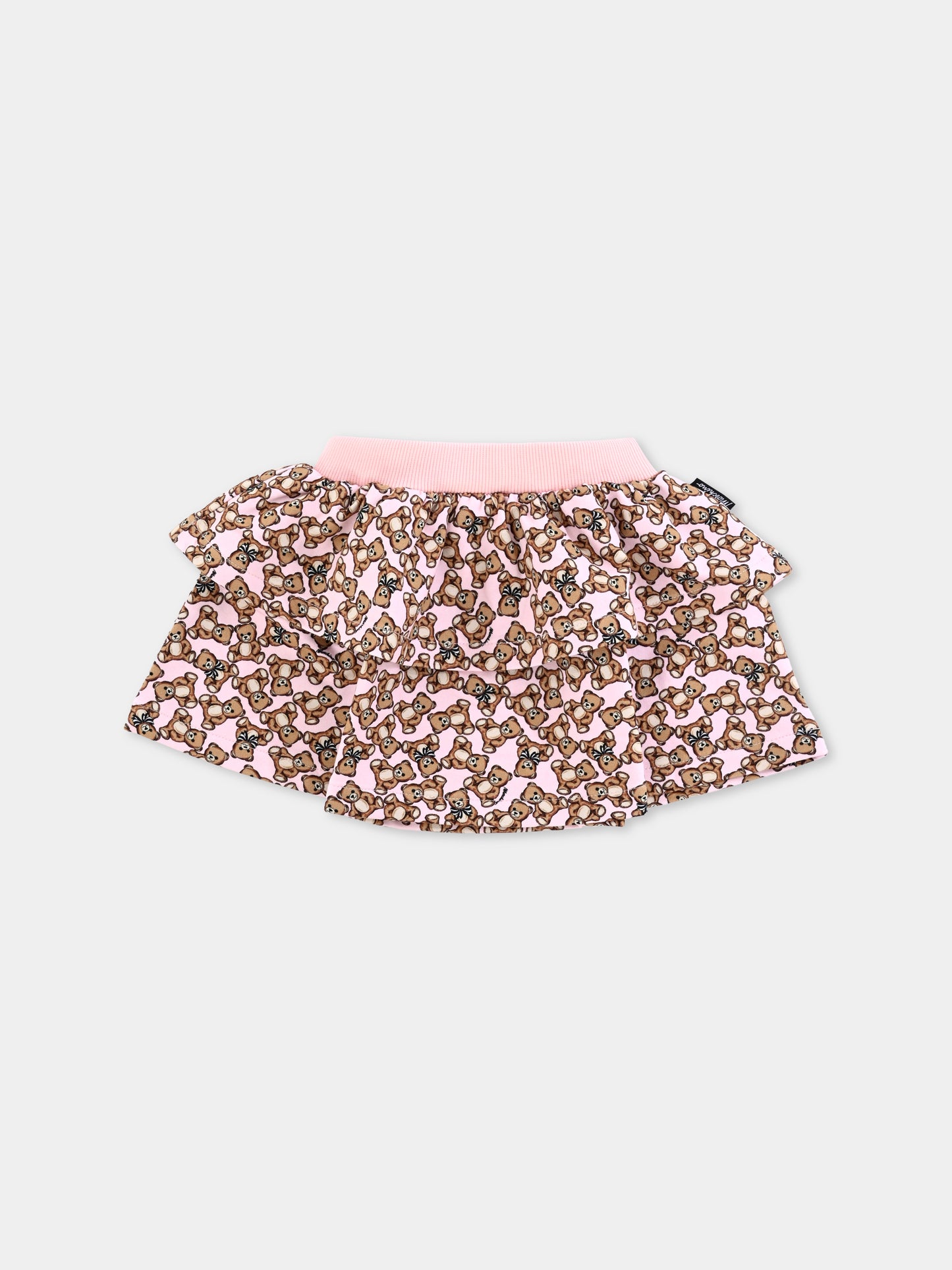 Gonna rosa per neonata con Teddy Bear all over,Moschino Kids,MDJ01N LDB5C 84922