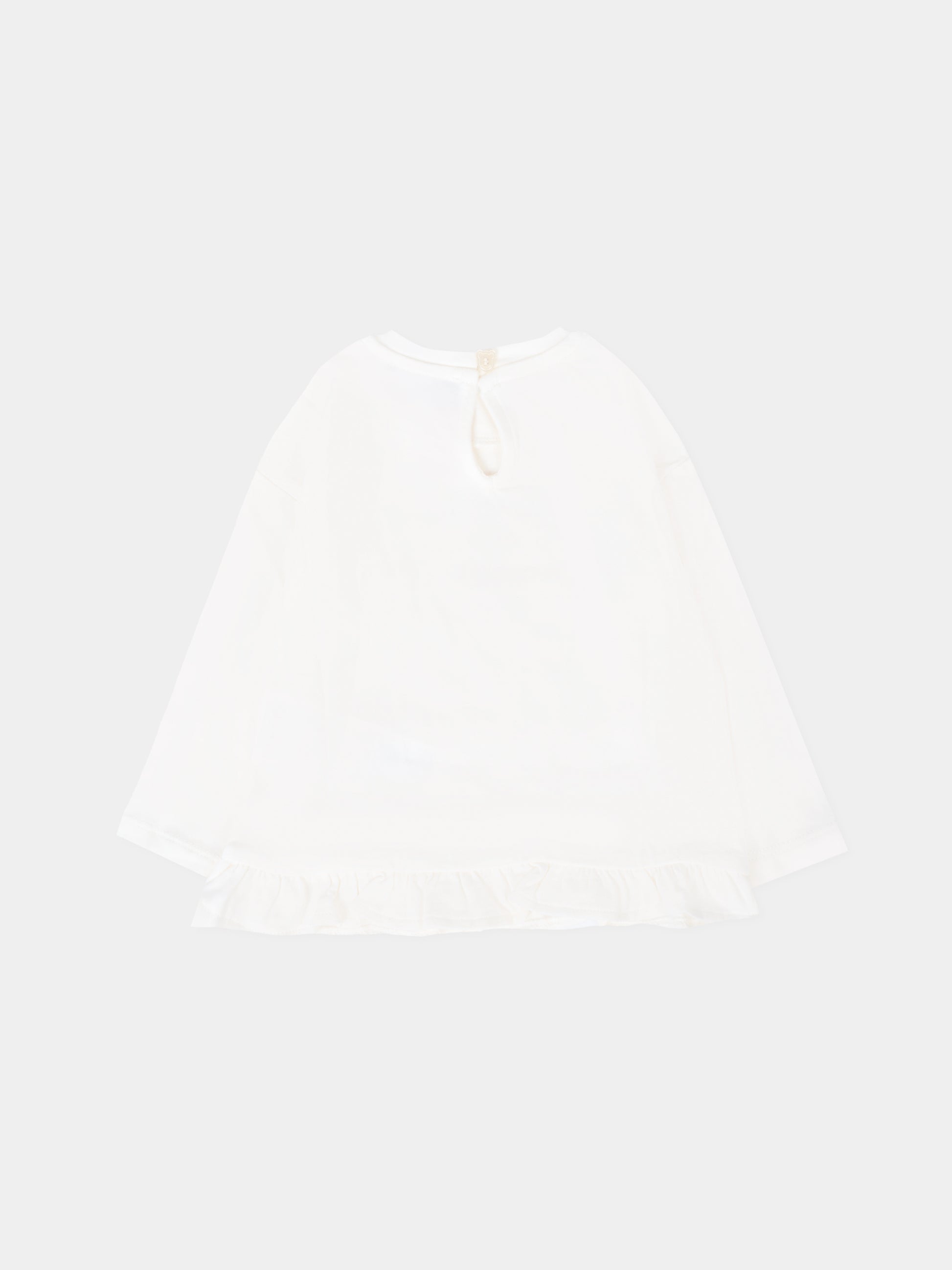 T-shirt avorio per neonata con Teddy Bear e cuore,Moschino Kids,MDO00S LBA11 10063