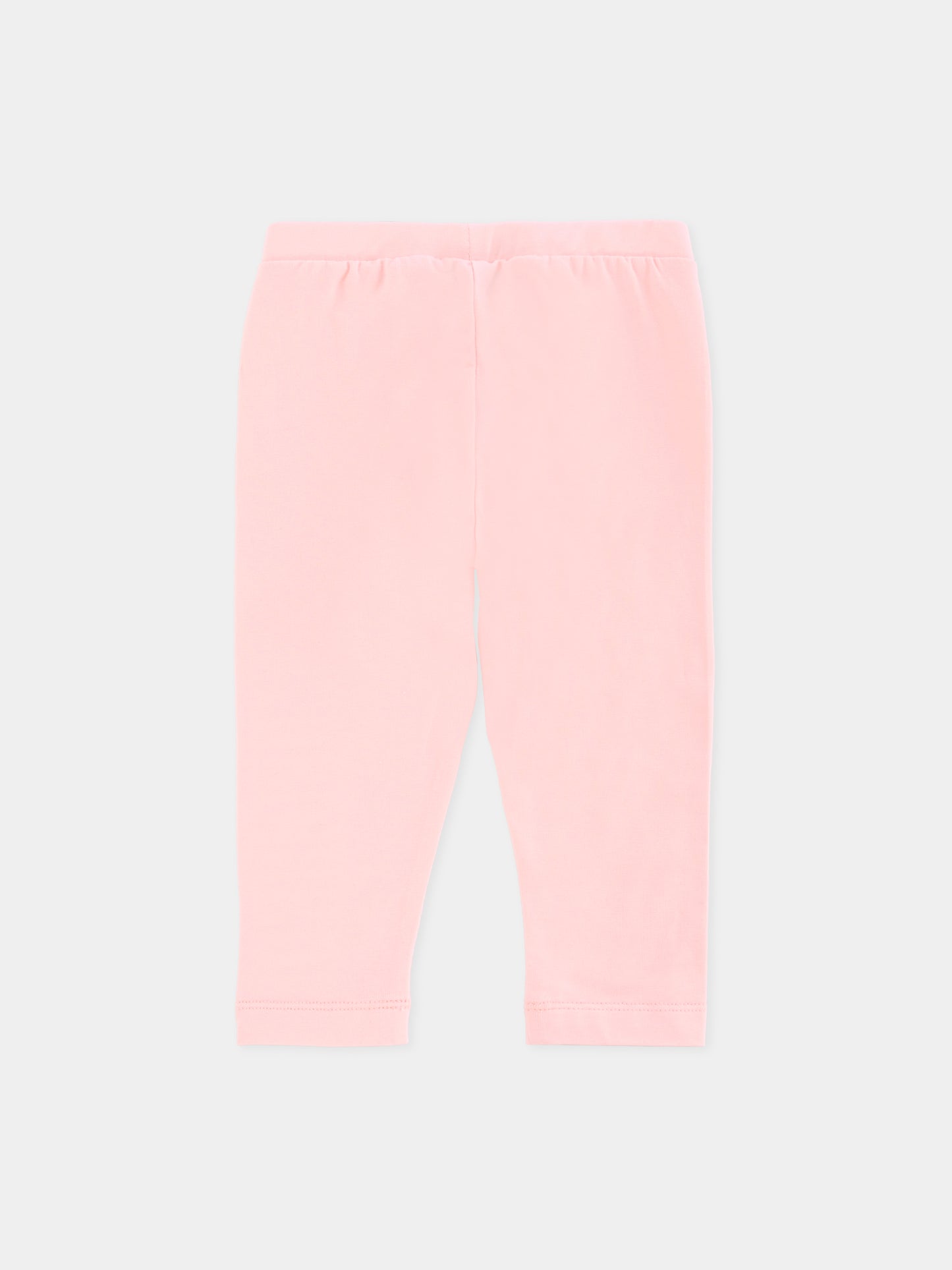 Leggings rosa per neonata con logo,Moschino Kids,MDP03H LBA11 50209