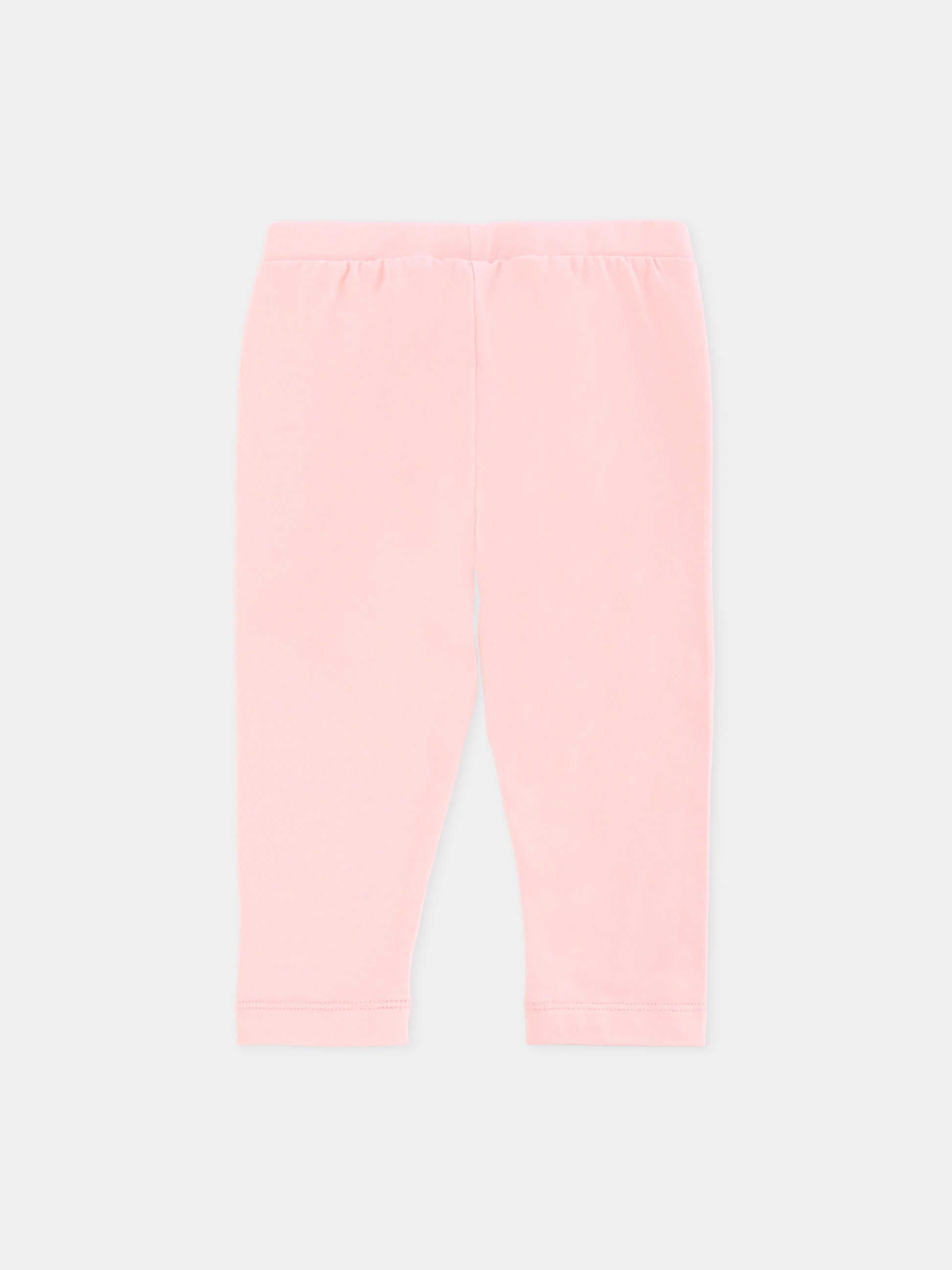 Leggings rosa per neonata con logo,Moschino Kids,MDP03H LBA11 50209