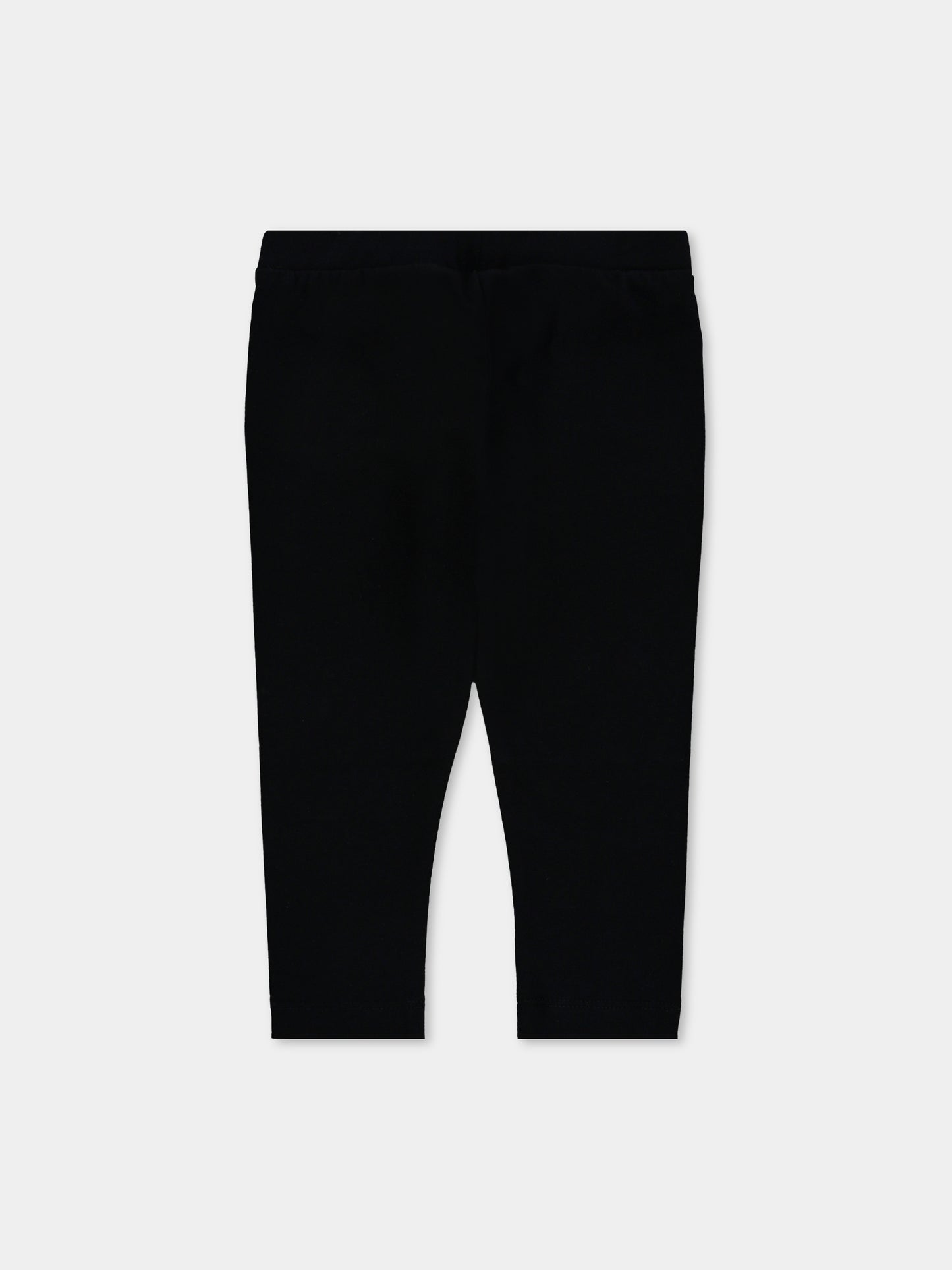 Leggings neri per neonata con logo,Moschino Kids,MDP03H LBA11 60100