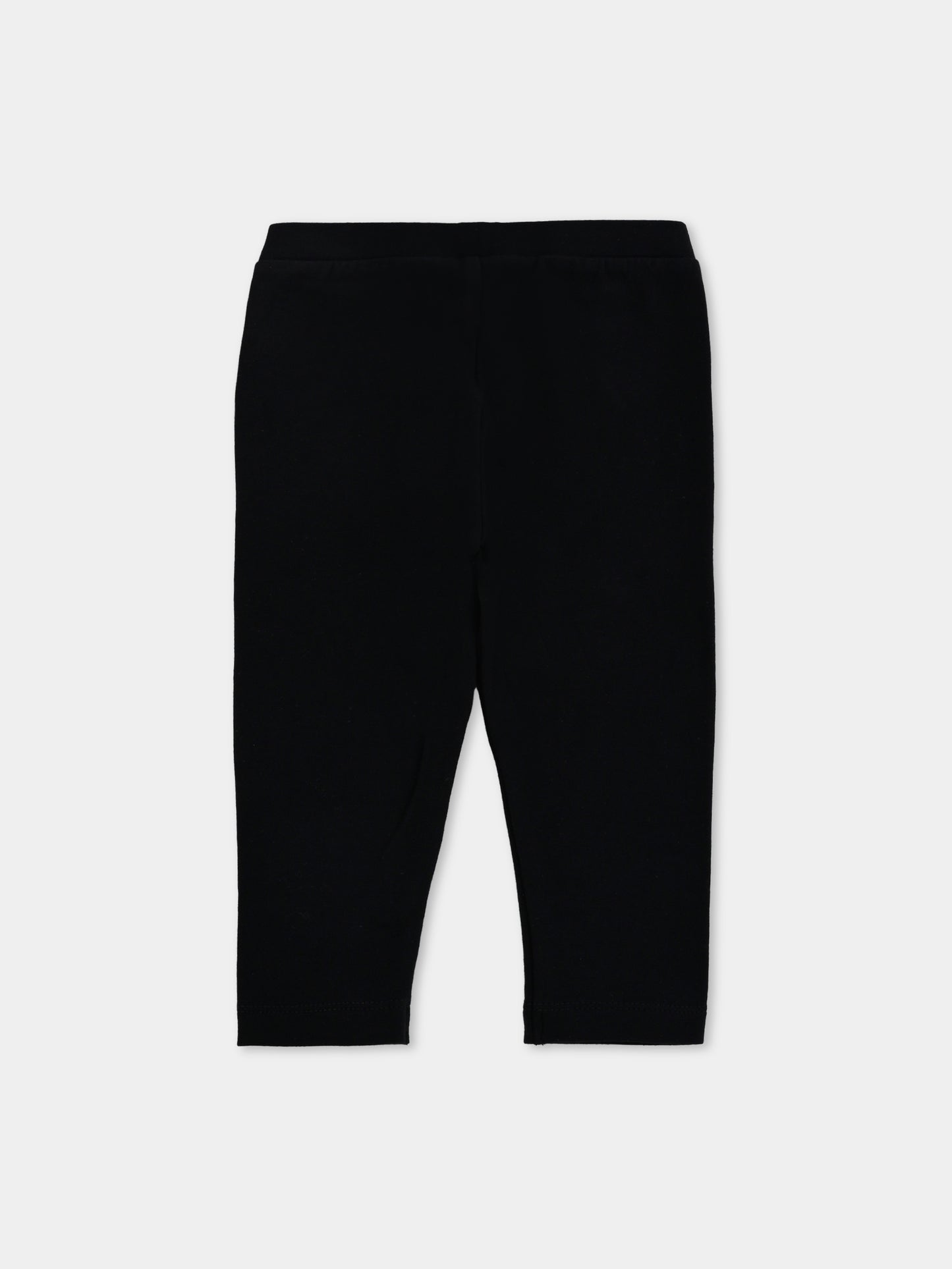 Leggings neri per neonata con logo e Teddy Bear,Moschino Kids,MGP032 LBA23 60100