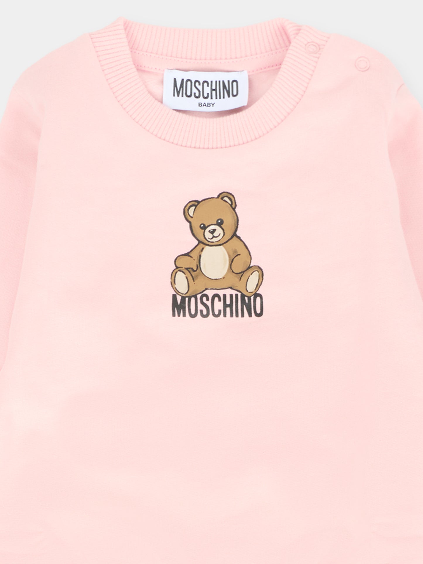 Completo rosa per neonata con Teddy Bear,Moschino Kids,MMK05E LCA40 50209