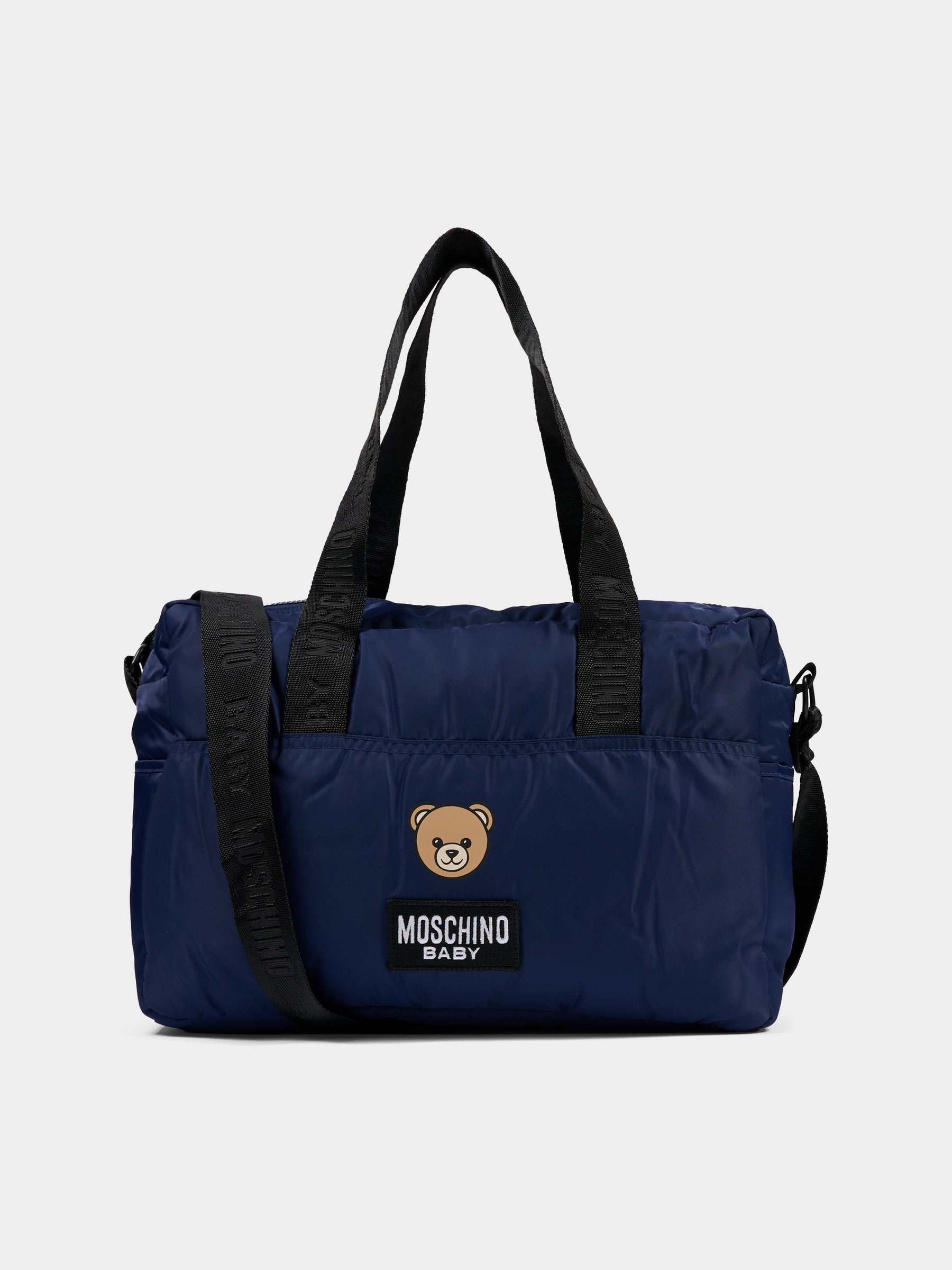 Borsa mamma blu per neonati con Teddy Bear,Moschino Kids,MMX04K L3A89 40016