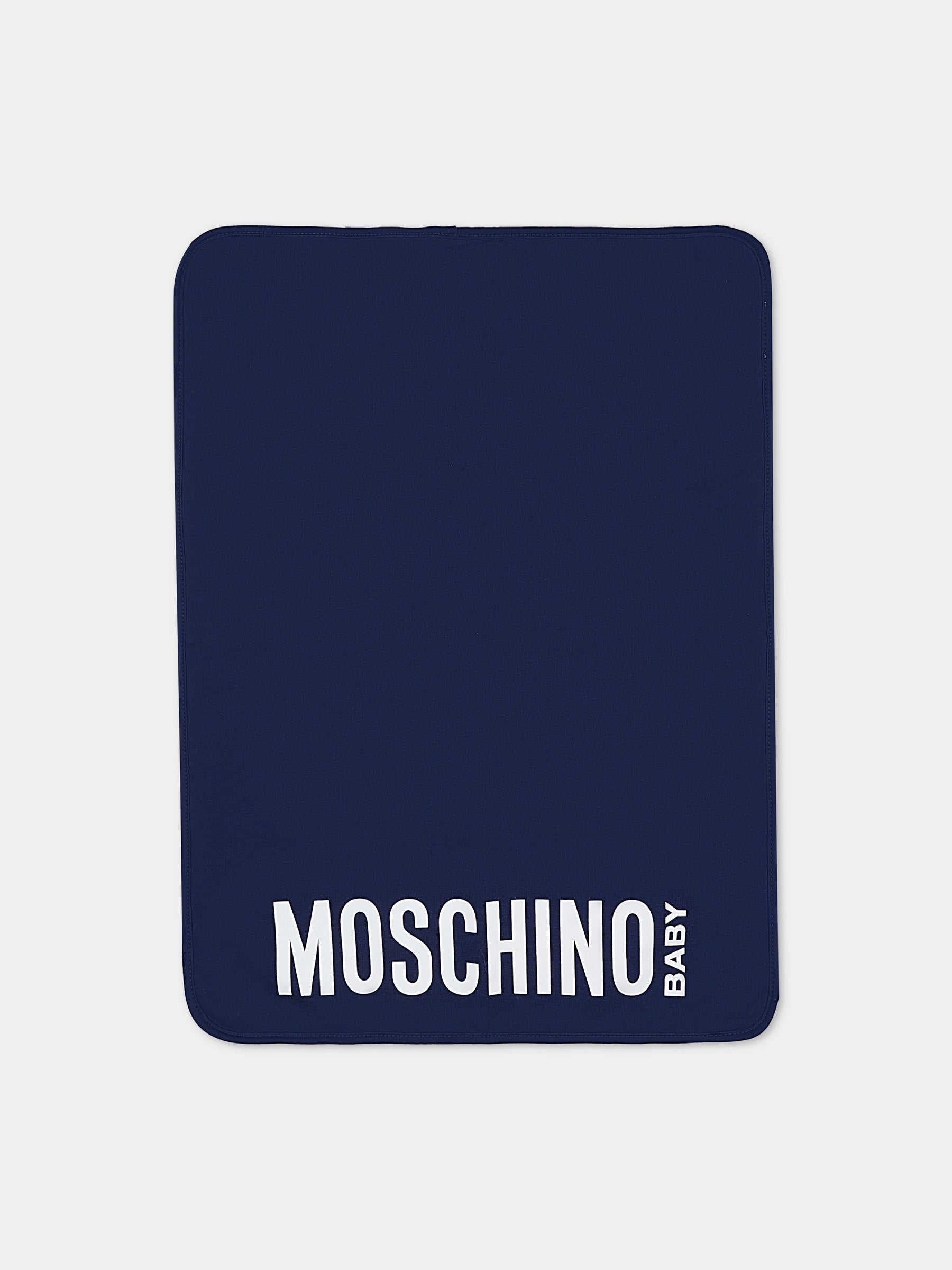 Borsa mamma blu per neonati con Teddy Bear,Moschino Kids,MMX04K L3A89 40016