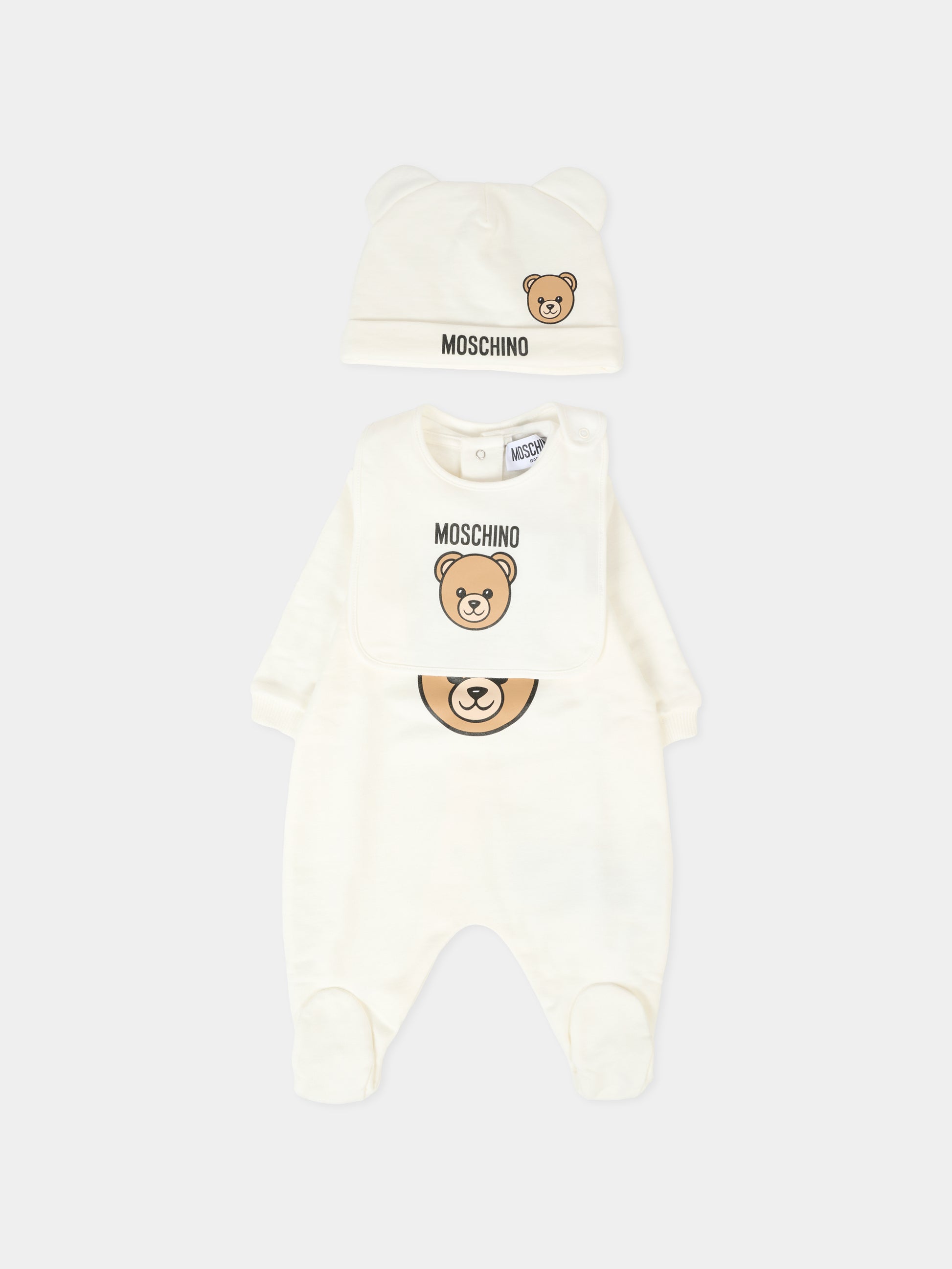 Set tutine avorio per neonati con Teddy Bear,Moschino Kids,MMY08B LCA40 10063